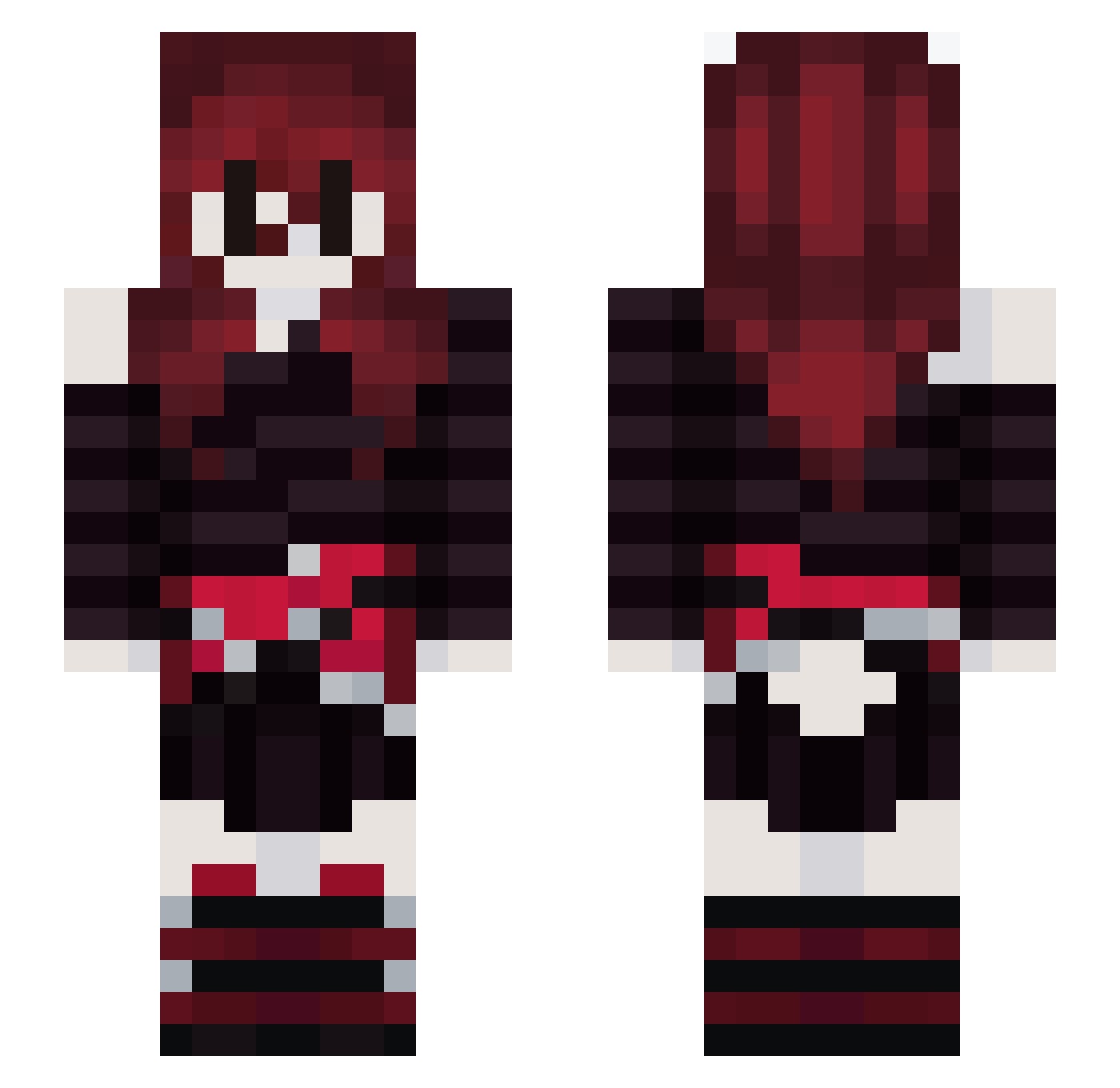 cosmicalaskas Minecraft skin, front and back view