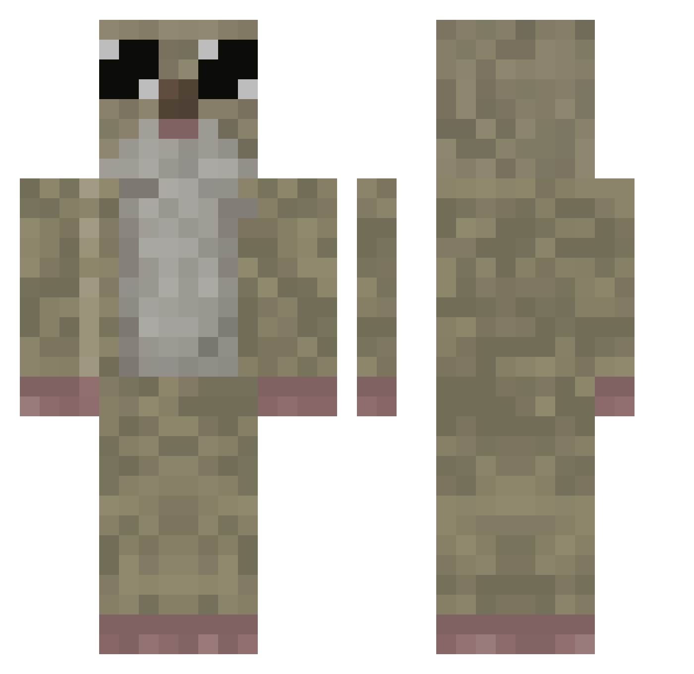 cmd62210 Minecraft skin, front and back view