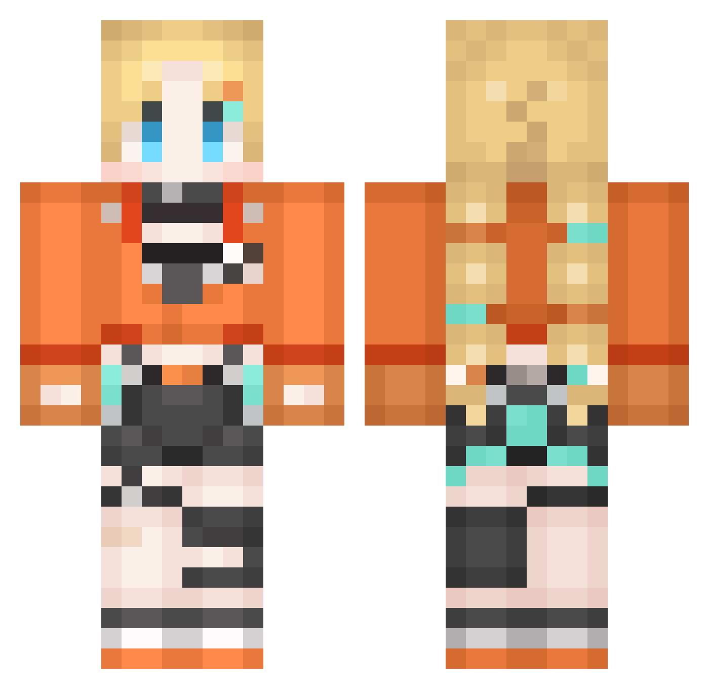 StunnedLeona Minecraft skin, front and back view
