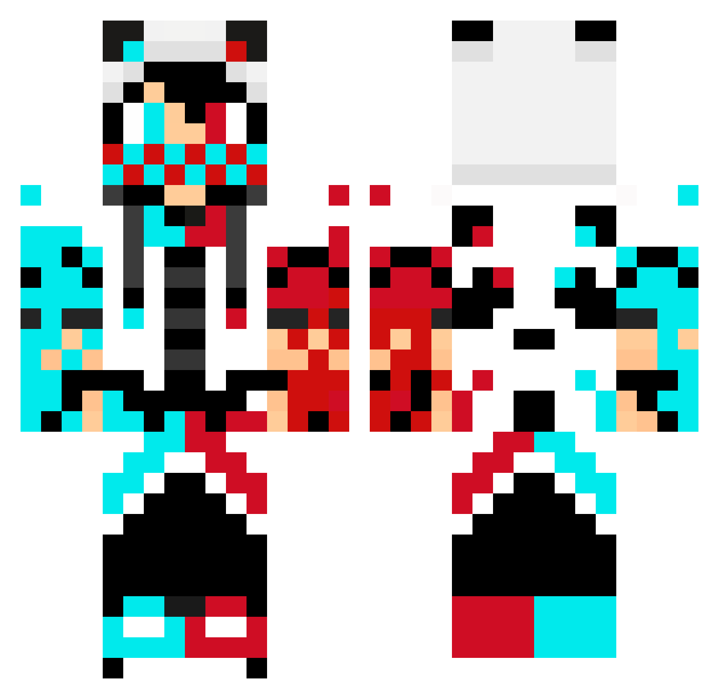 alex100 Minecraft skin, front and back view