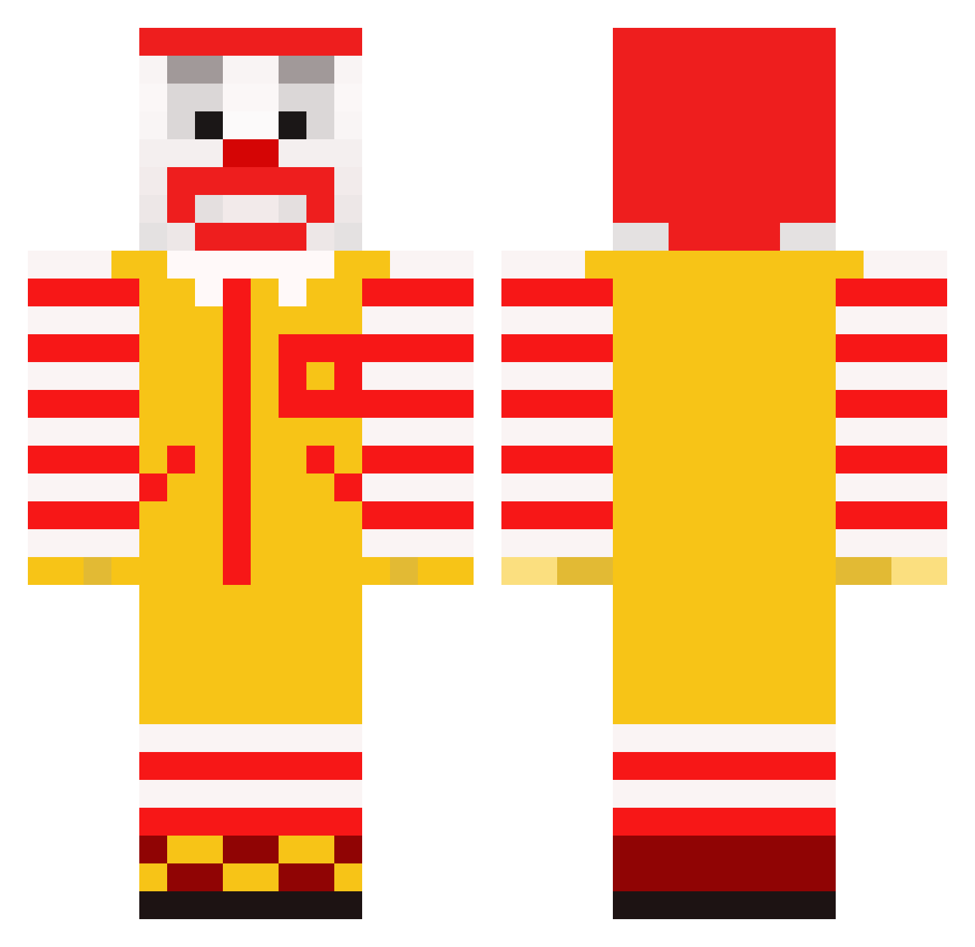 Manilla Minecraft skin, front and back view