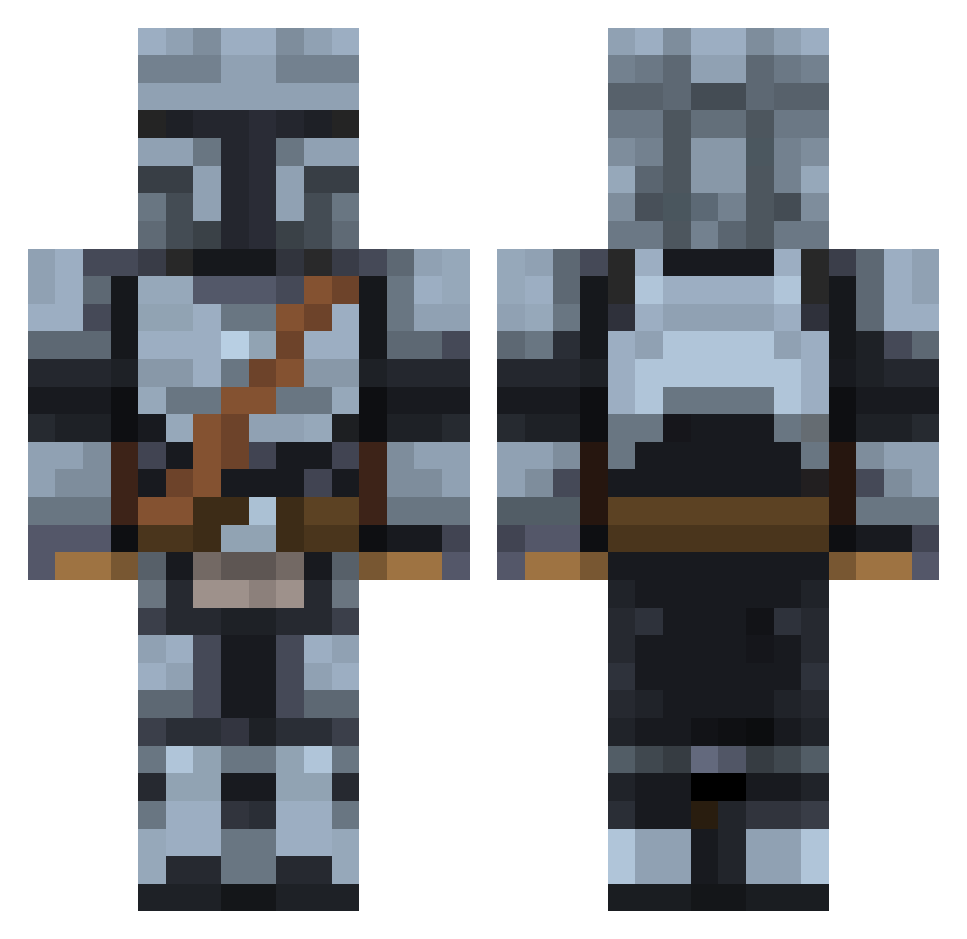 8Mando8 Minecraft skin, front and back view