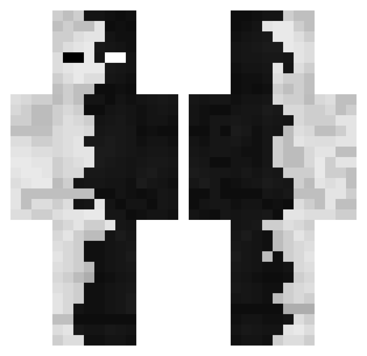 mries Minecraft skin, front and back view