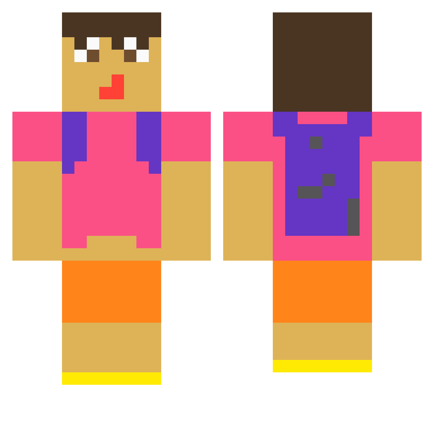 Pilesos_Valera Minecraft skin, front and back view