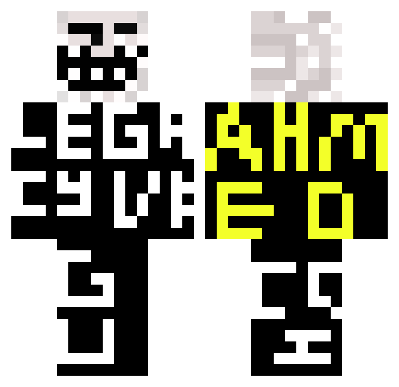 koTletaUbica14 Minecraft skin, front and back view