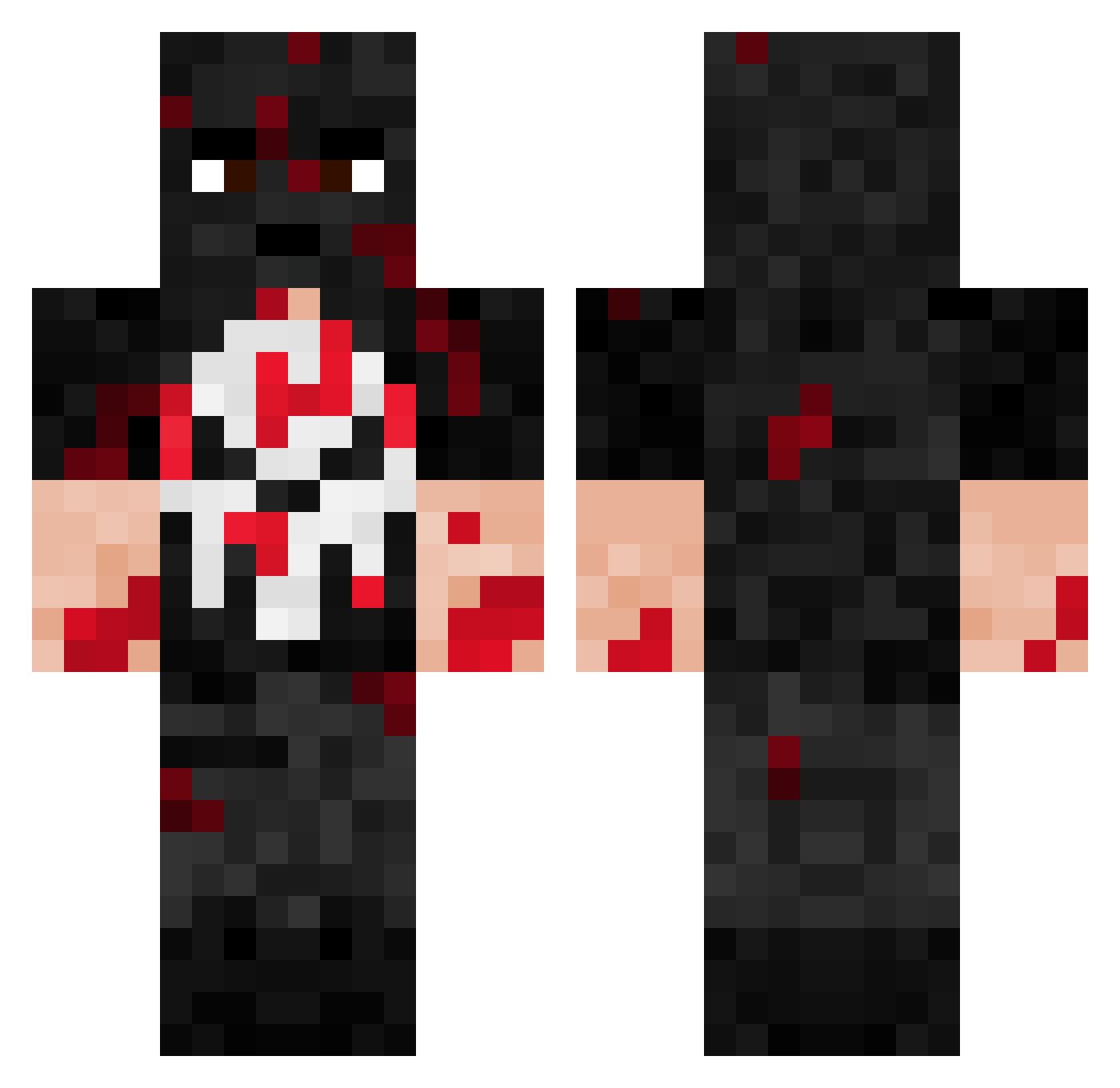 FlachFluda Minecraft skin, front and back view