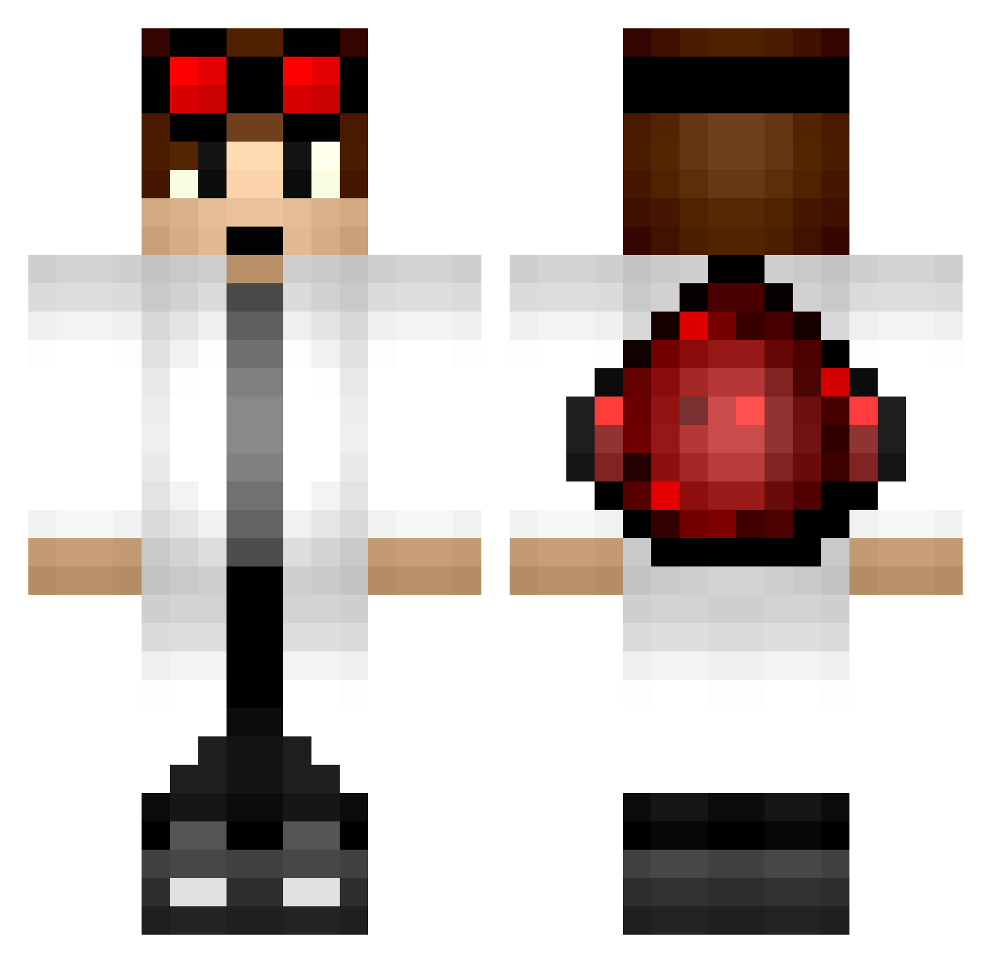 Riser Minecraft skin, front and back view