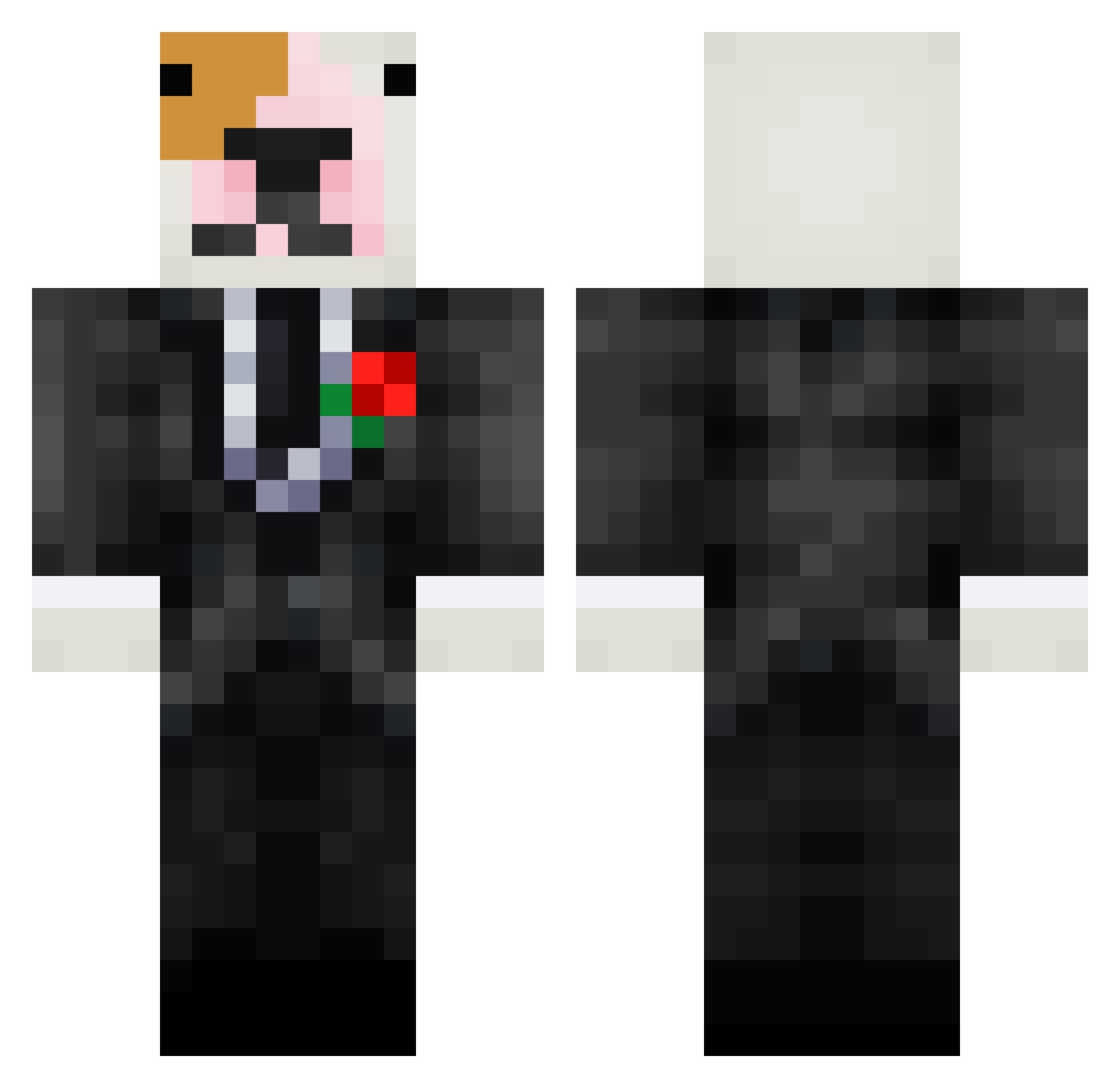 Panchogod Minecraft skin, front and back view