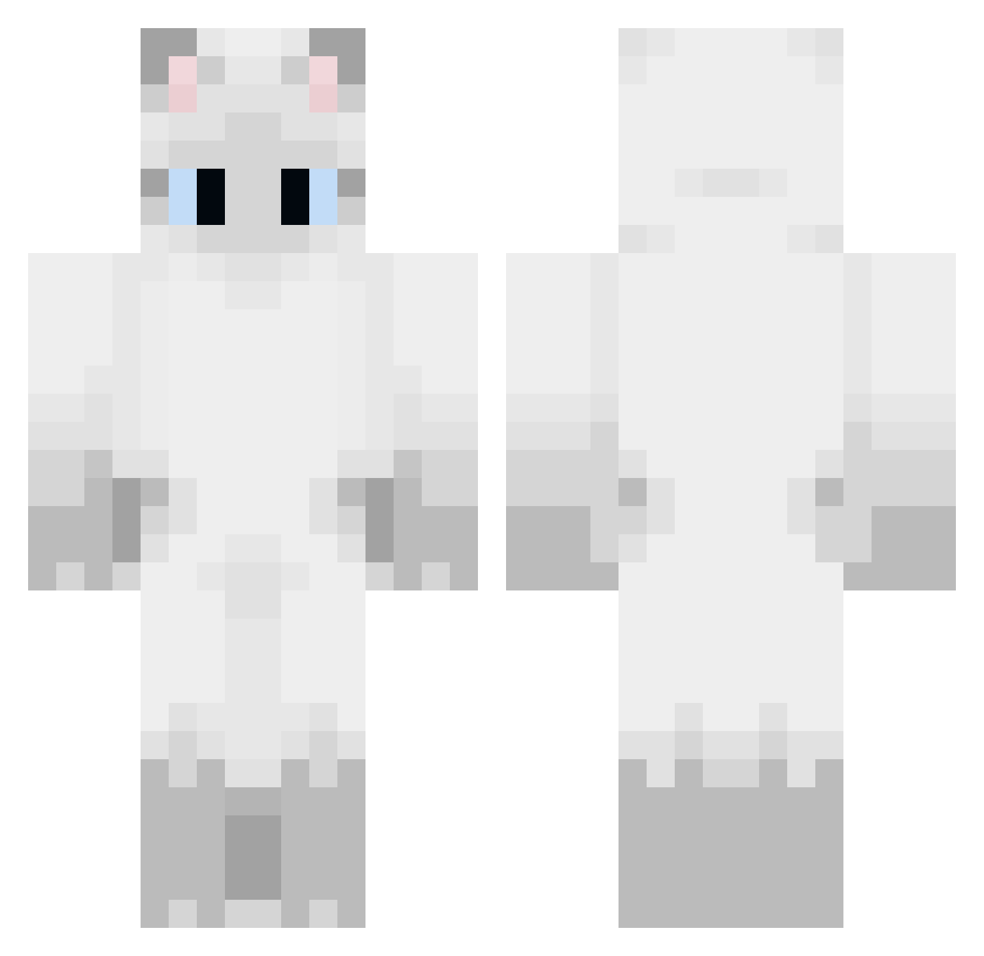 AuroniPizza Minecraft skin, front and back view