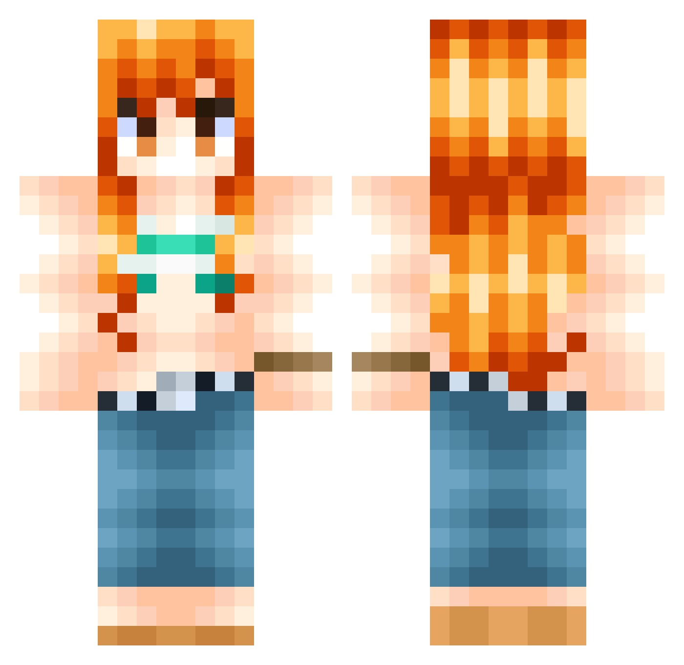 Arliene Minecraft skin, front and back view