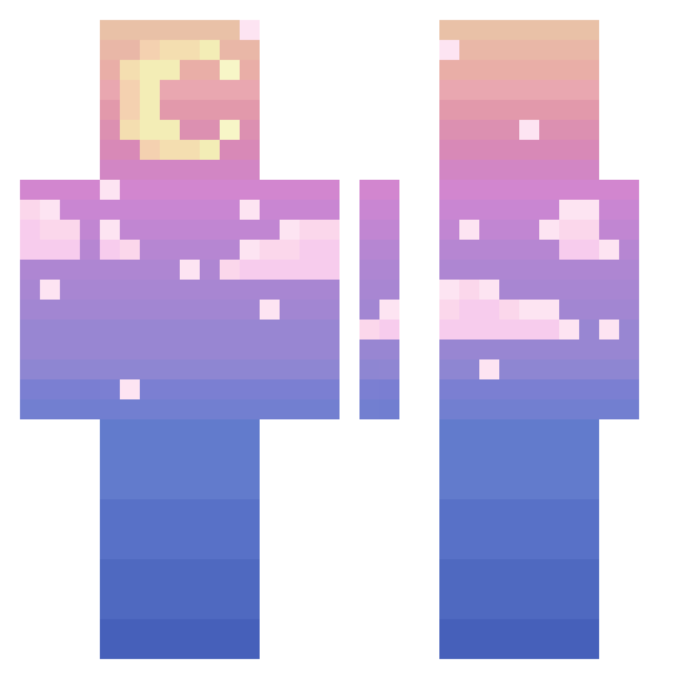 Daigle Minecraft skin, front and back view
