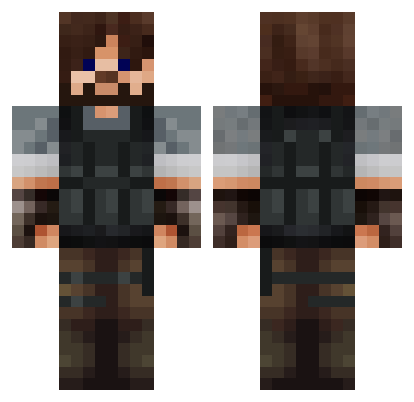 milo0866 Minecraft skin, front and back view