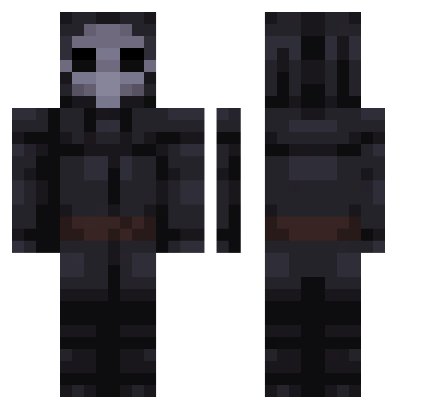 kiIIcommander Minecraft skin, front and back view
