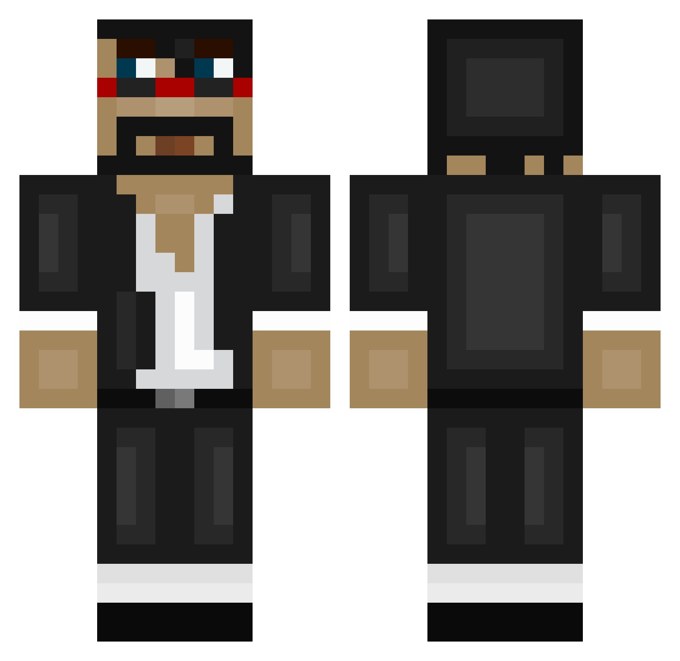 TTVUltraPiesel Minecraft skin, front and back view
