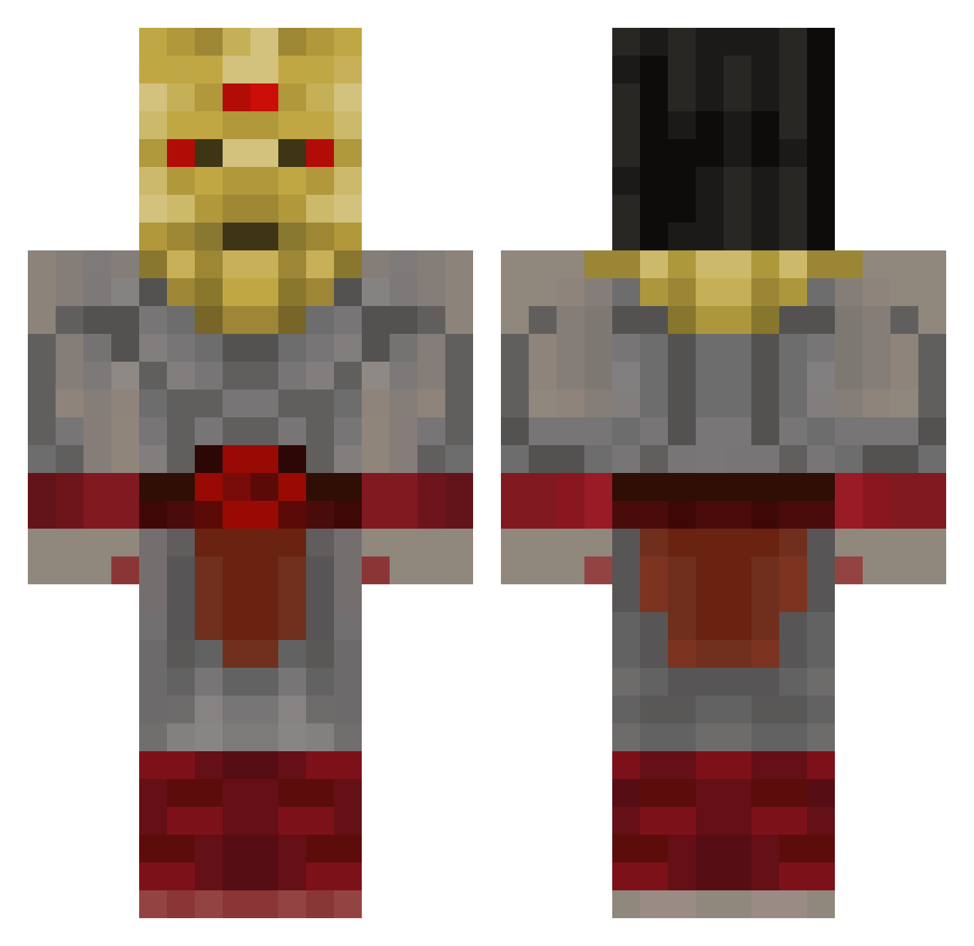 CruSir Minecraft skin, front and back view