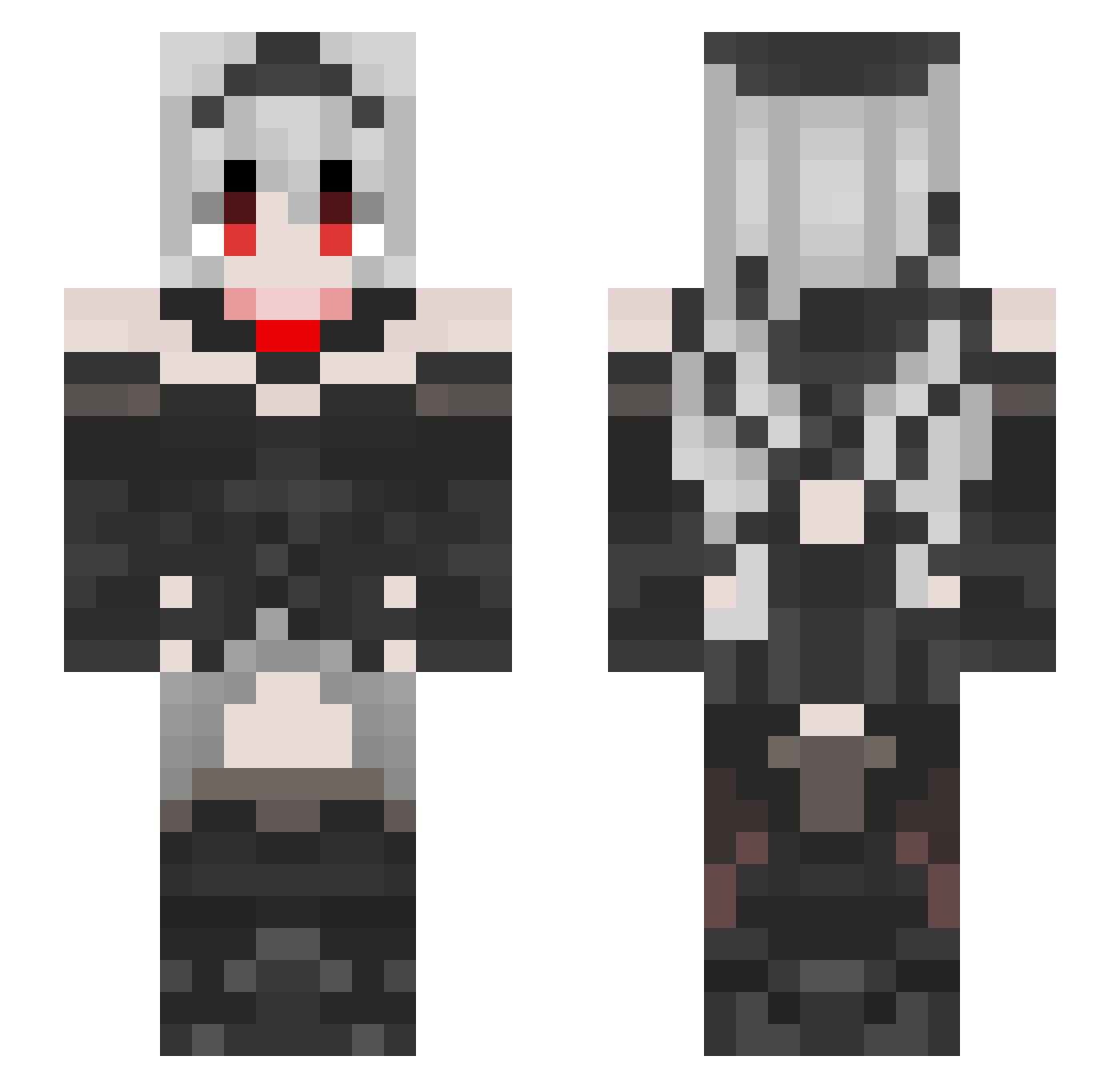 Kytsune_ Minecraft skin, front and back view