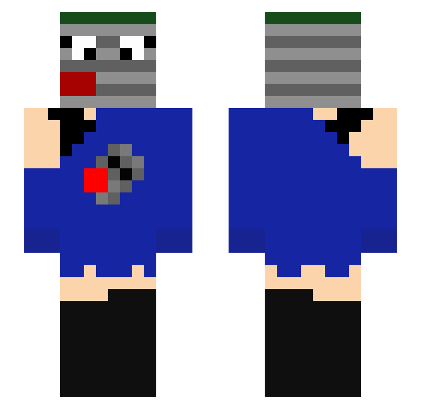 MartinCan101 Minecraft skin, front and back view