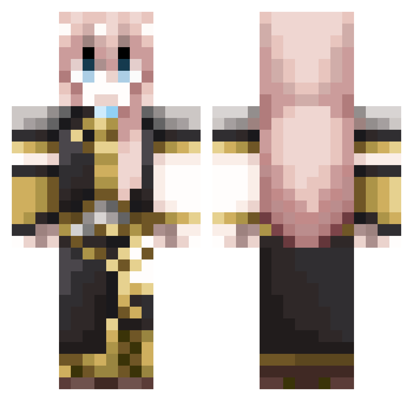 deerpilledd Minecraft skin, front and back view