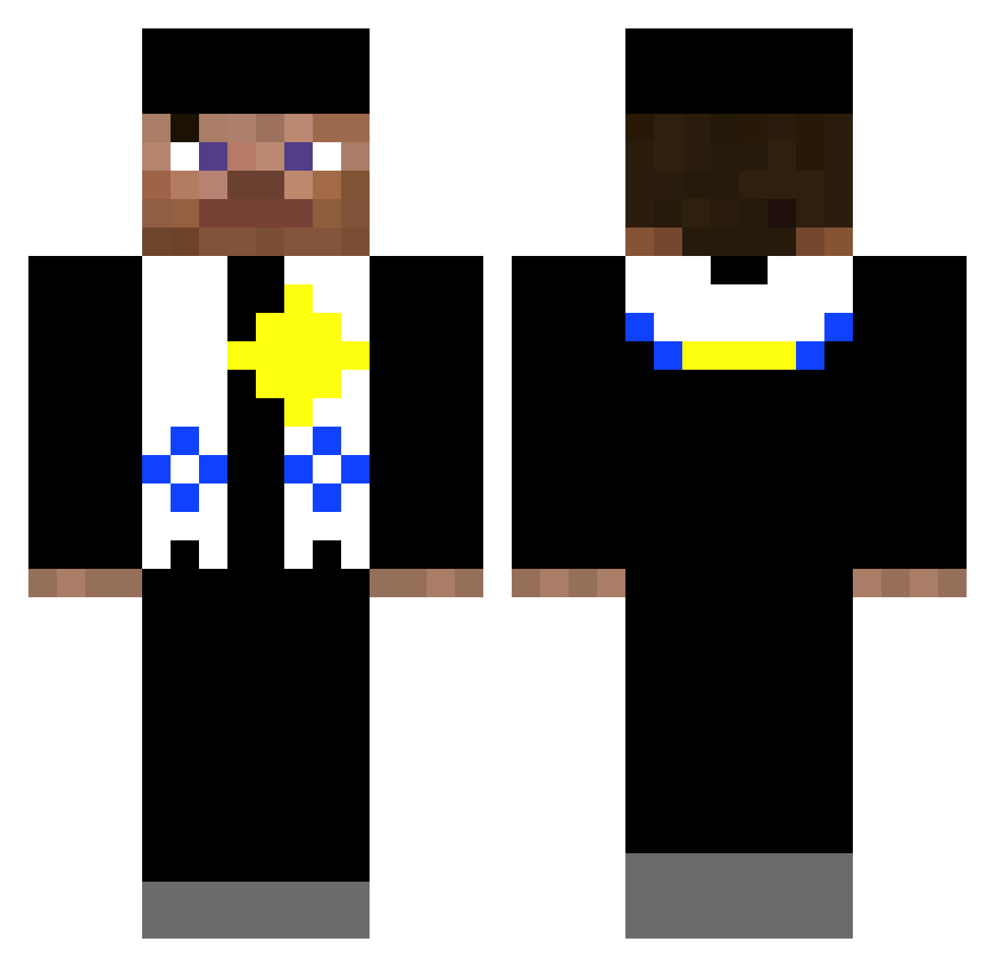 fucdaworlf Minecraft skin, front and back view