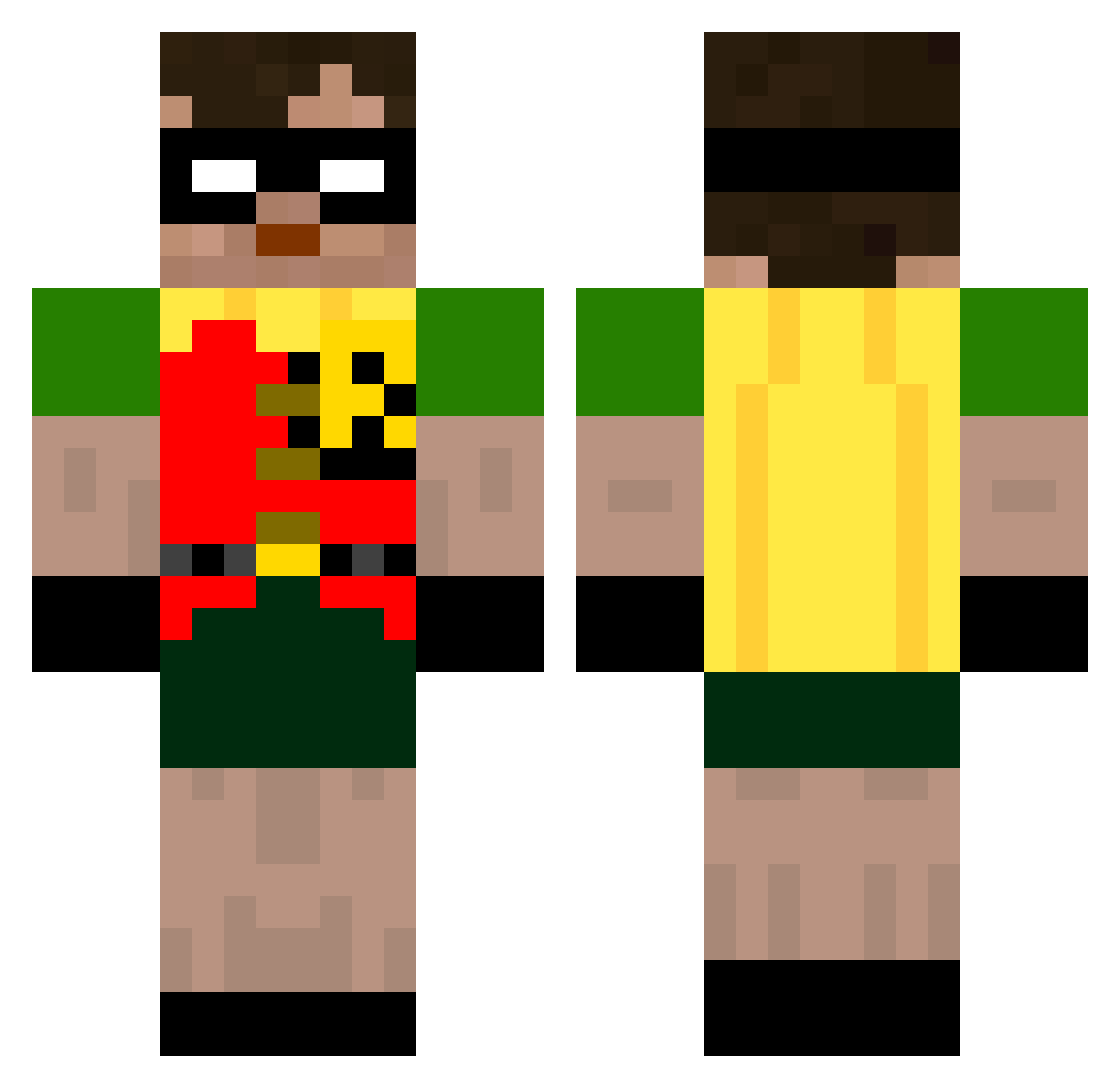Geeraf Minecraft skin, front and back view