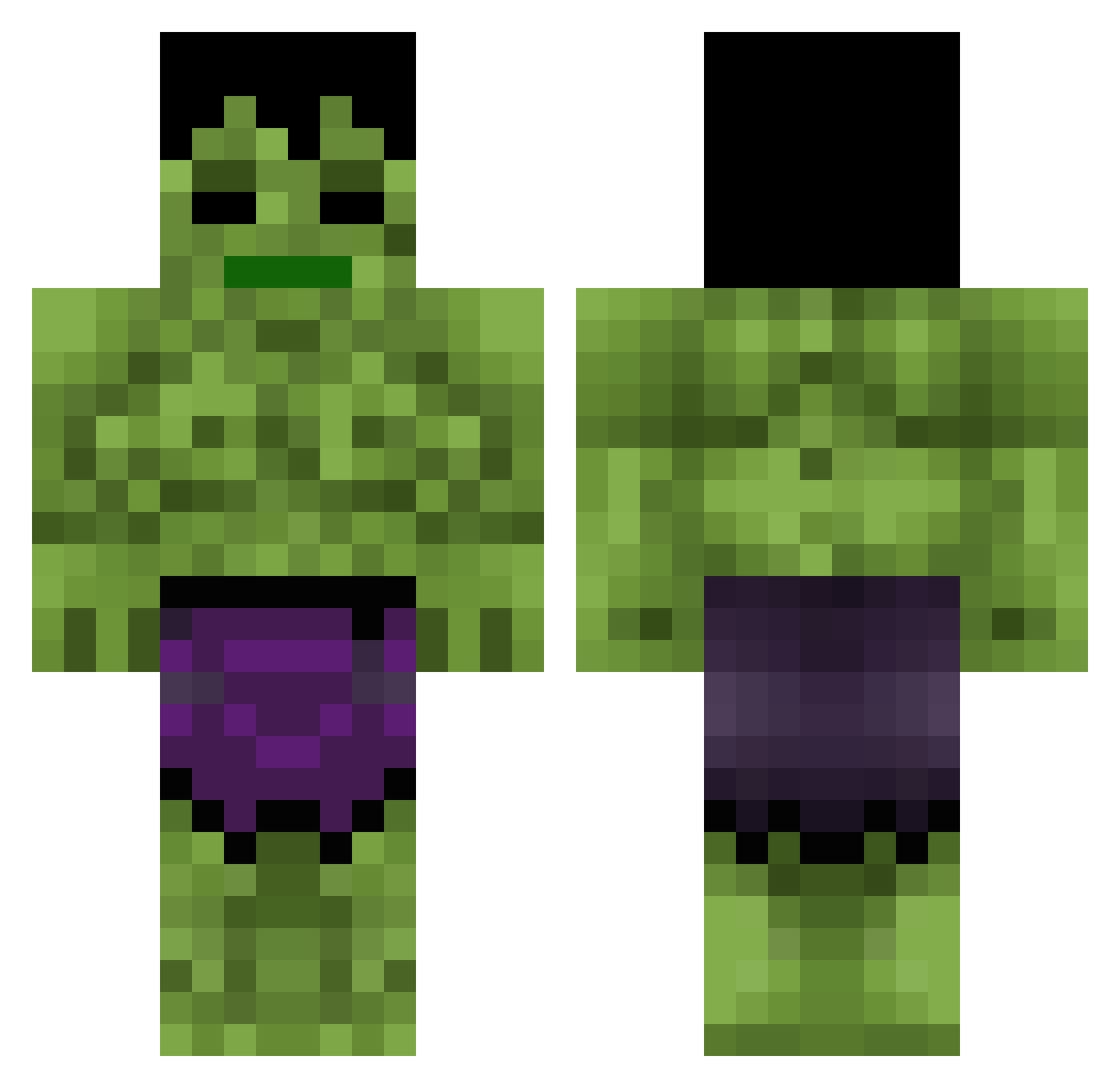 smoothie Minecraft skin, front and back view