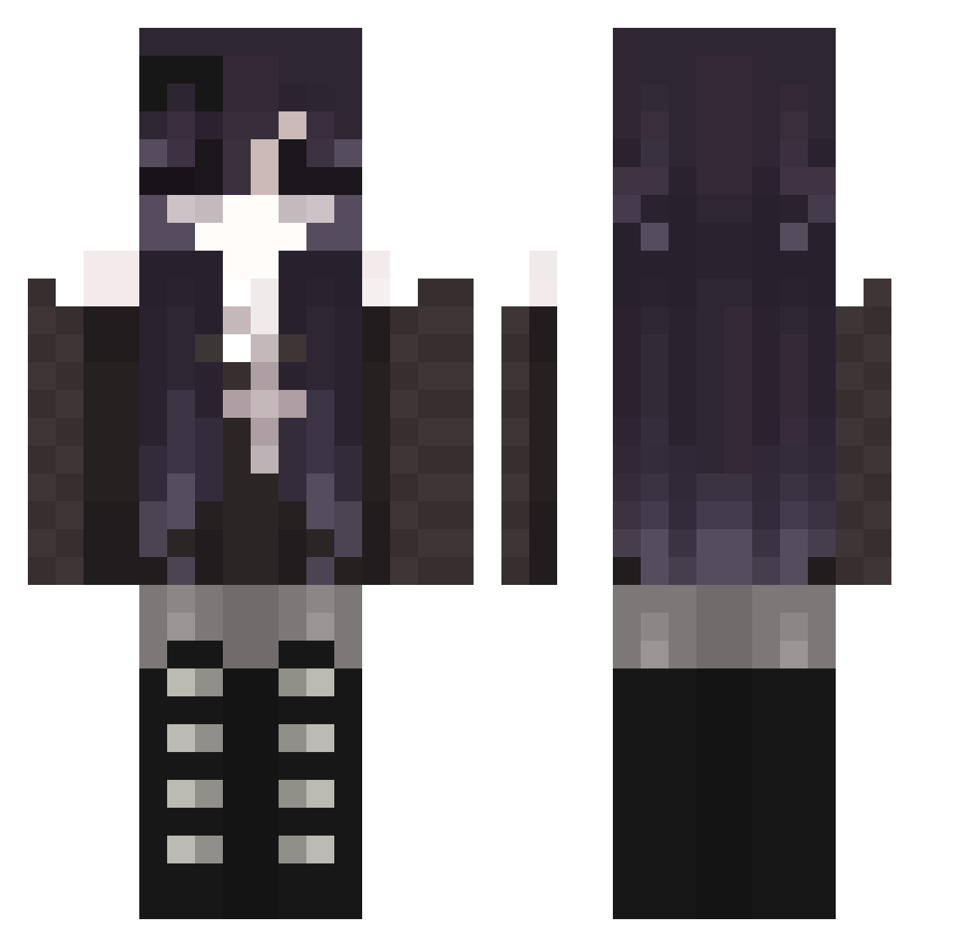 Talia_16_ Minecraft skin, front and back view