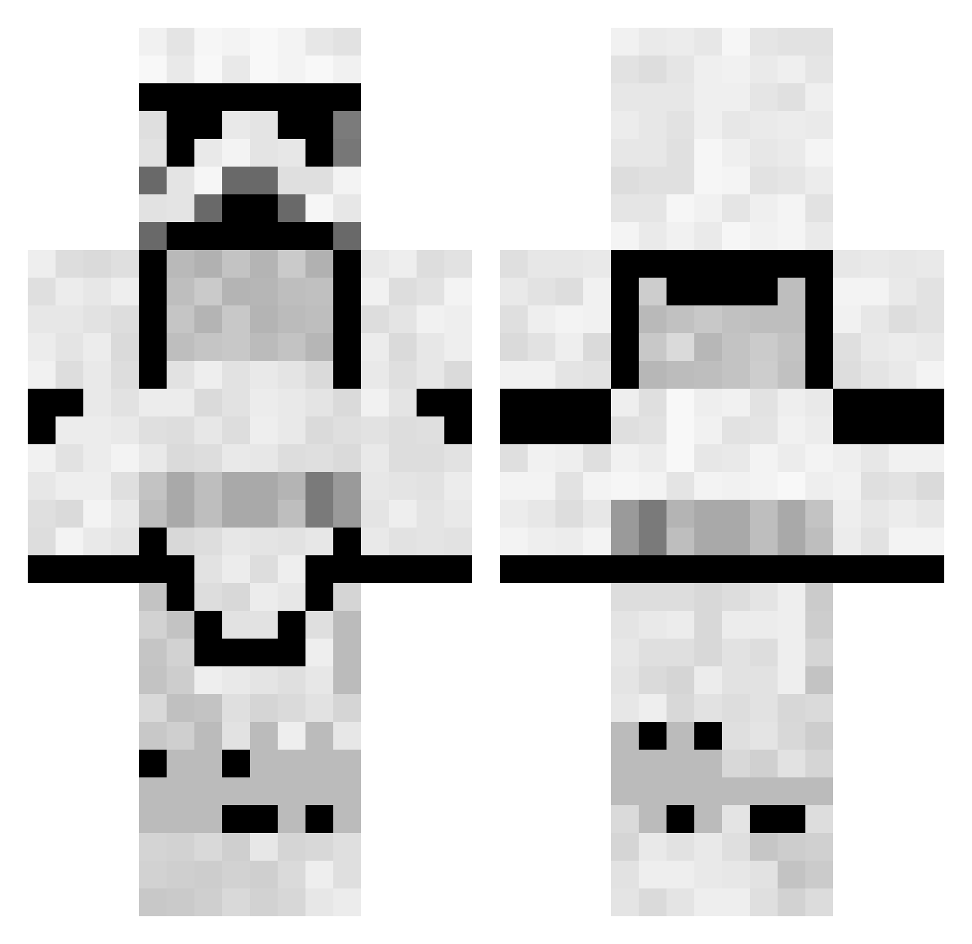 HokePoke Minecraft skin, front and back view