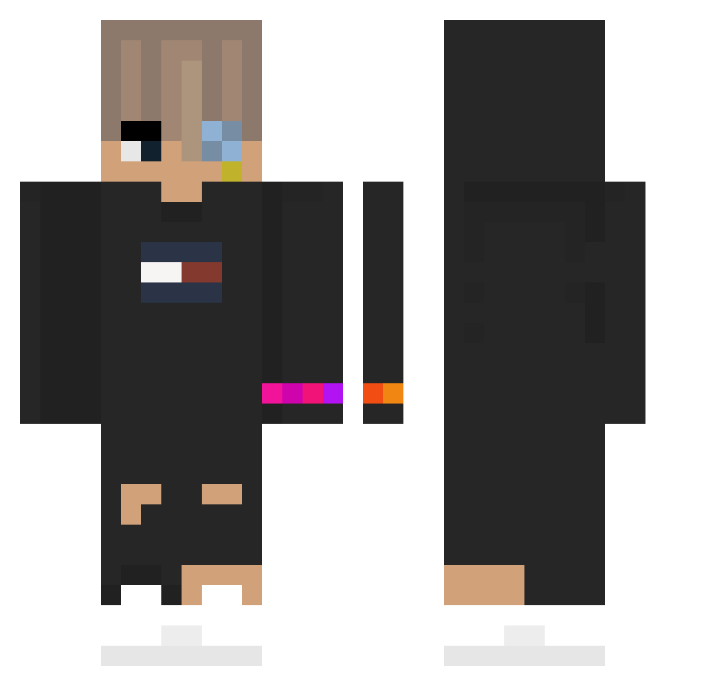 FischermansHans Minecraft skin, front and back view