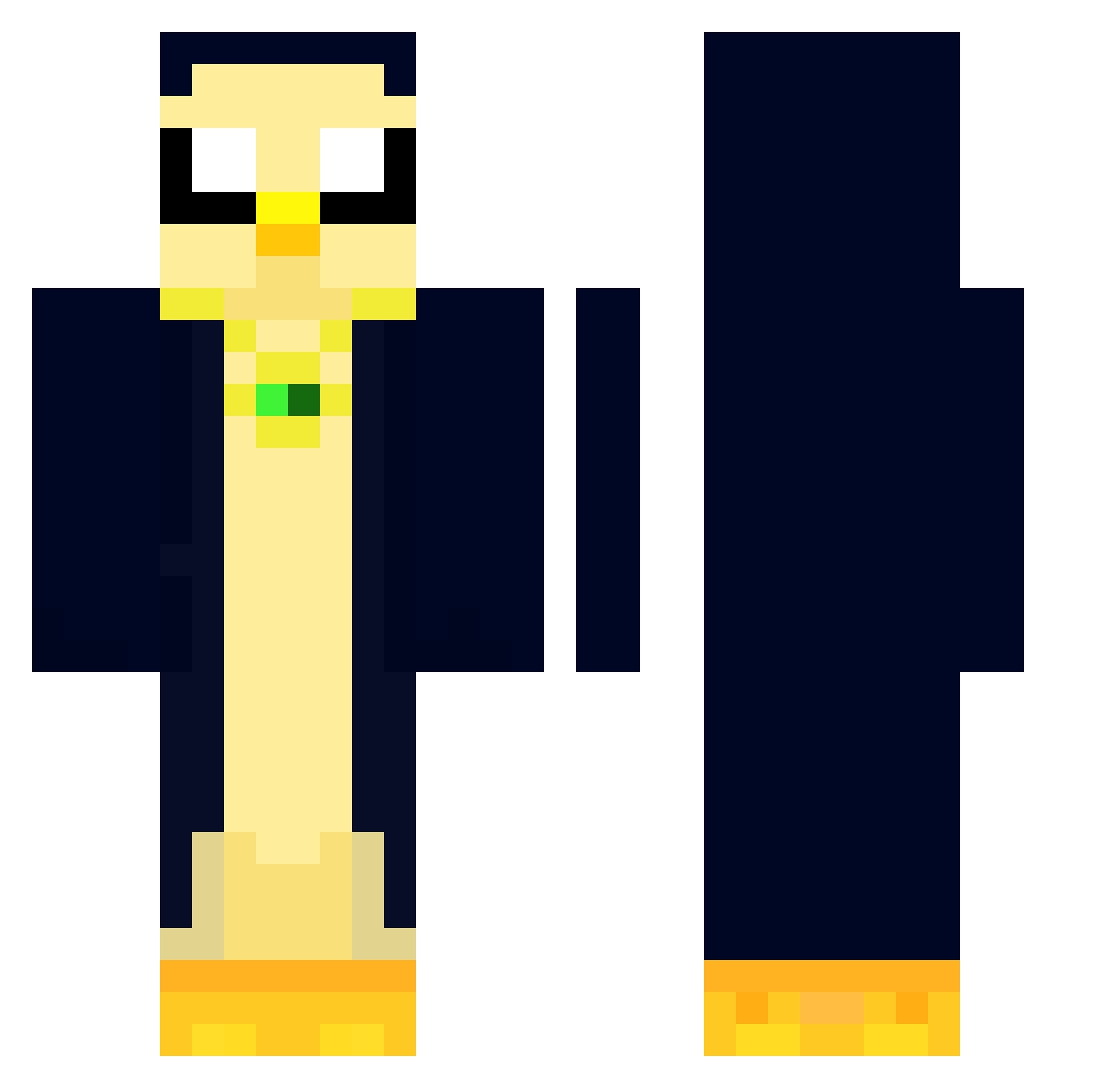 Soyunpipo Minecraft skin, front and back view