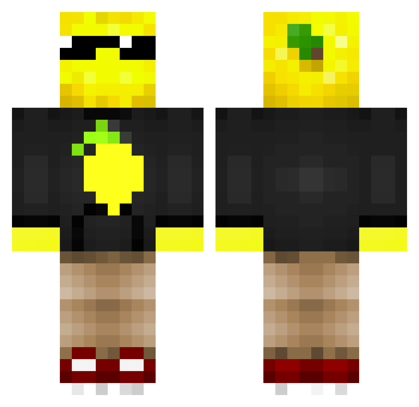 LemonSplif Minecraft skin, front and back view