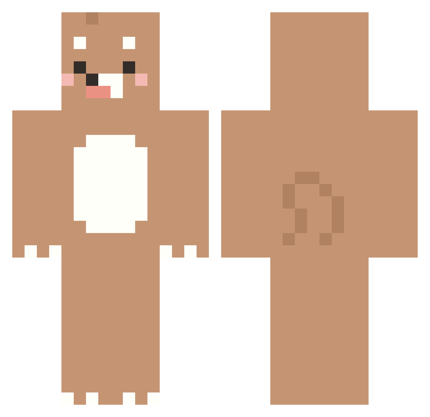 Maaaango Minecraft skin, front and back view