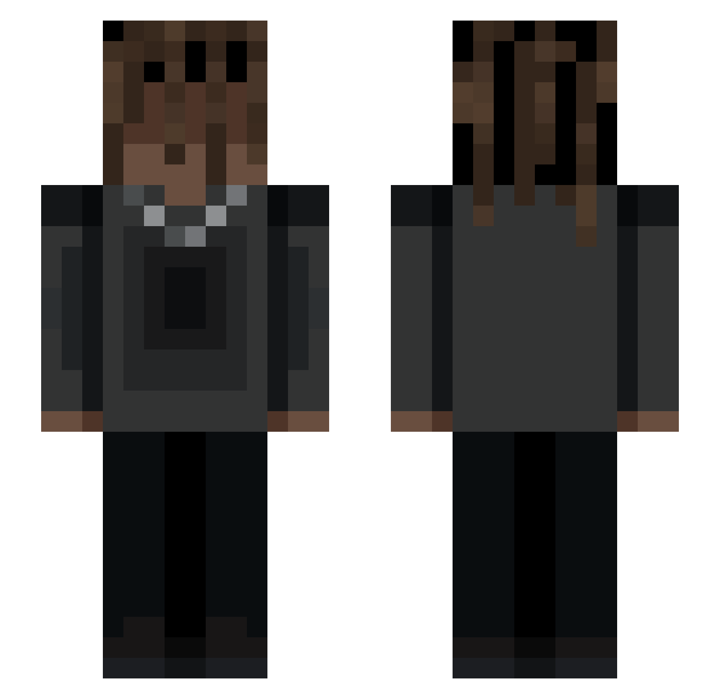 Sazukoy Minecraft skin, front and back view