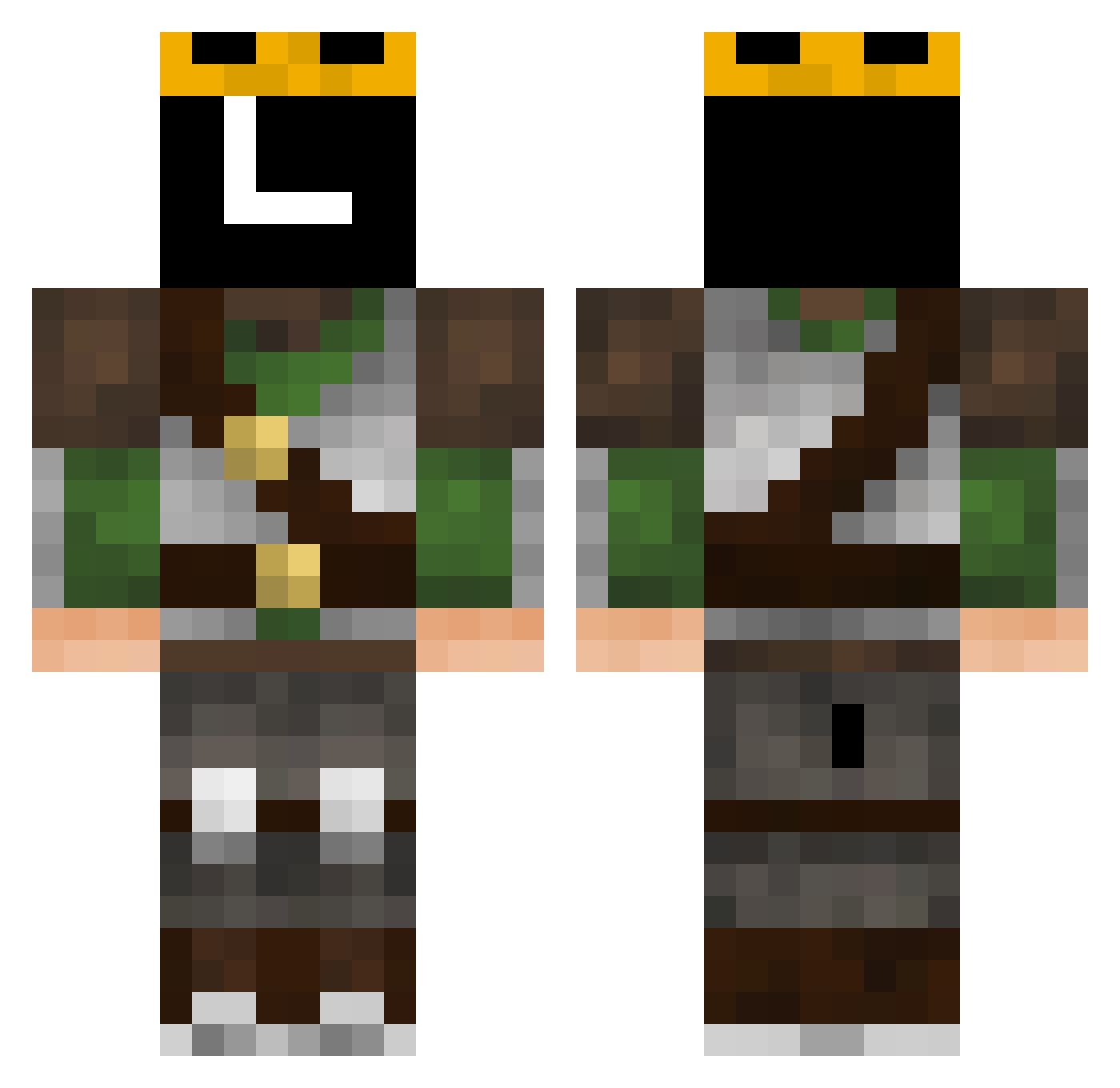 Hoddies Minecraft skin, front and back view