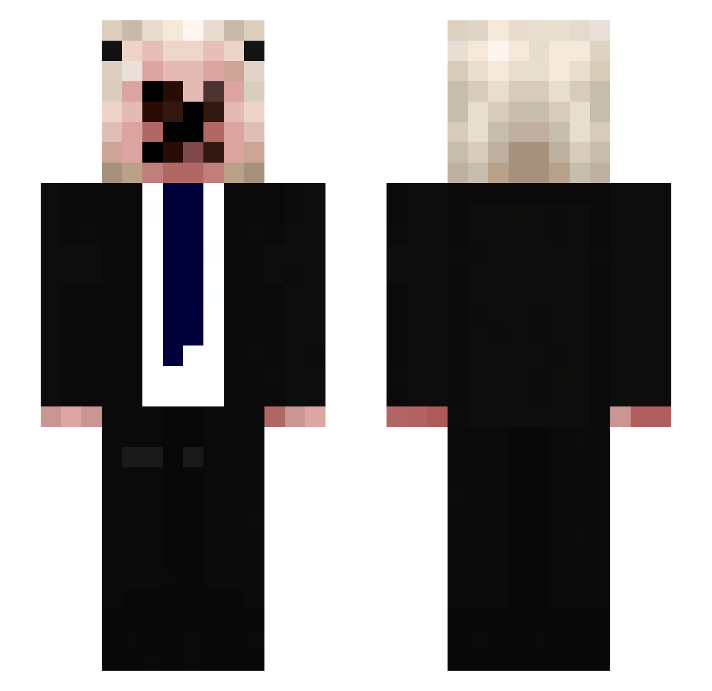 prisly Minecraft skin, front and back view