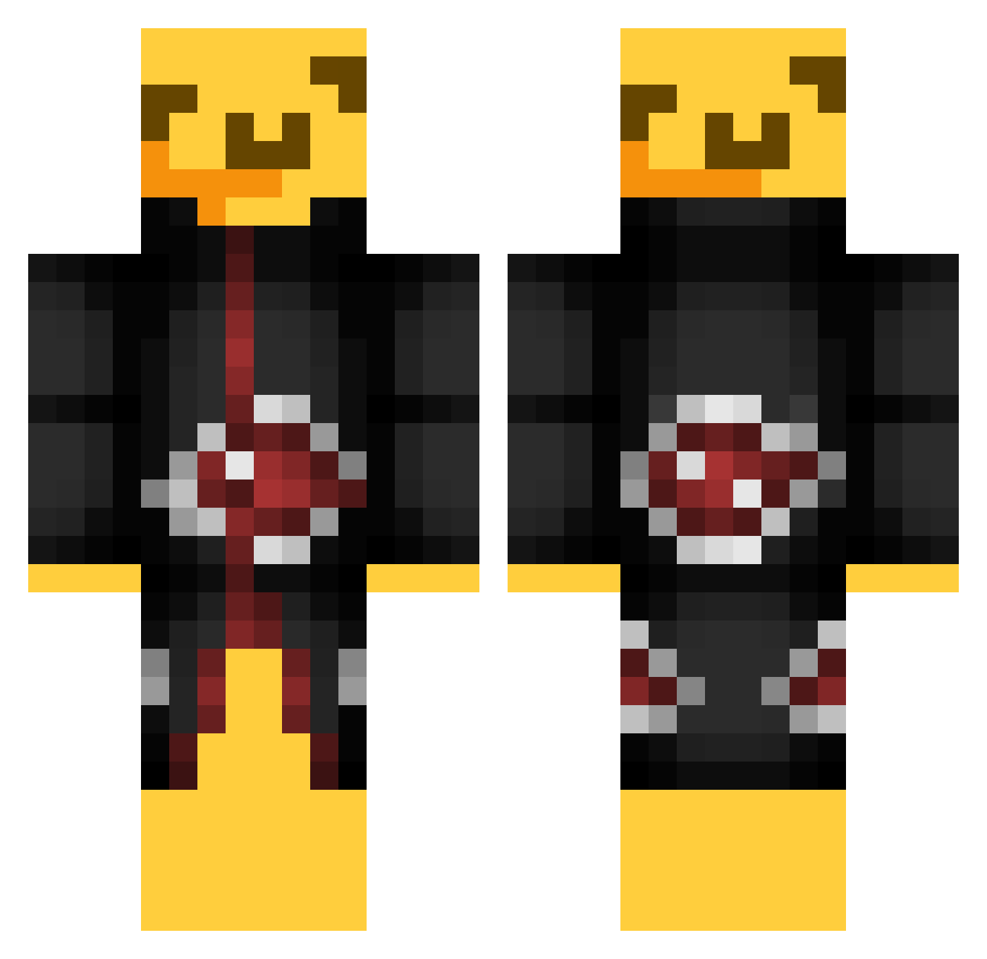 Quannic Minecraft skin, front and back view