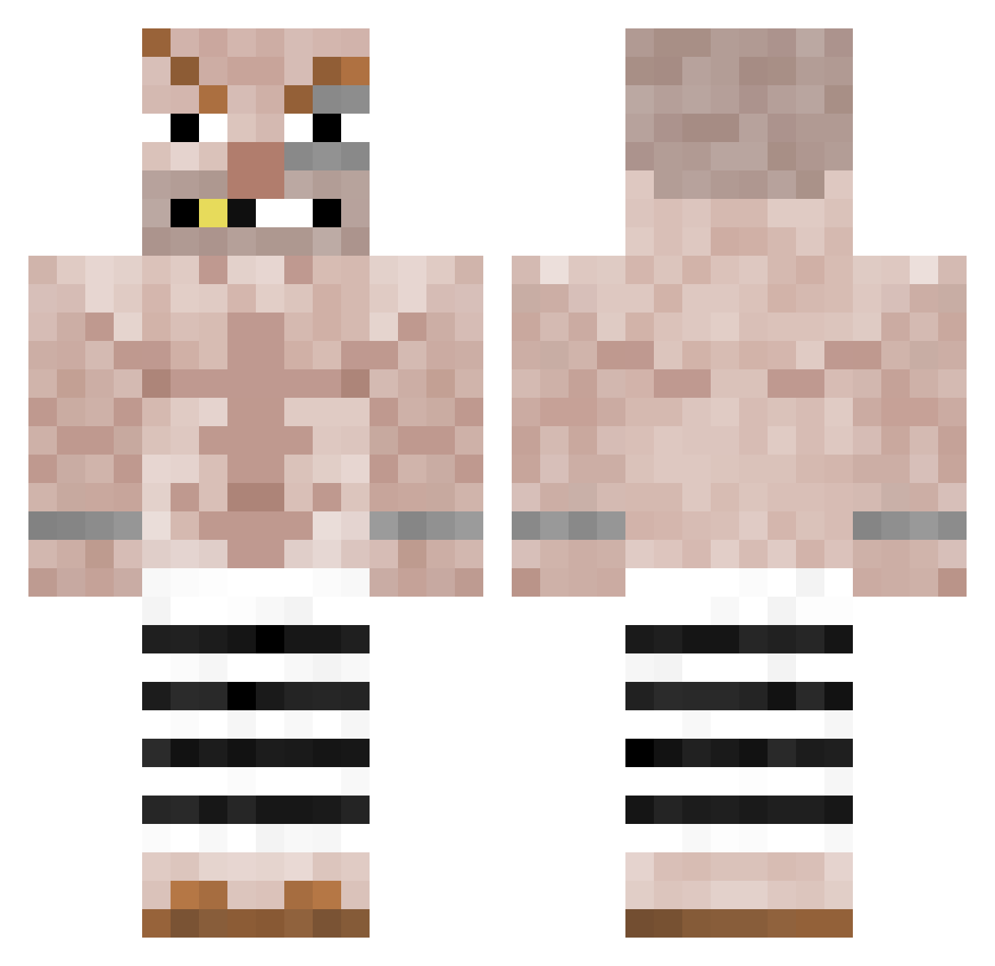 hookpudge Minecraft skin, front and back view