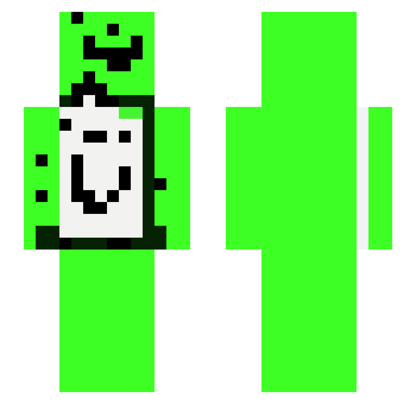 Julesblokkie Minecraft skin, front and back view