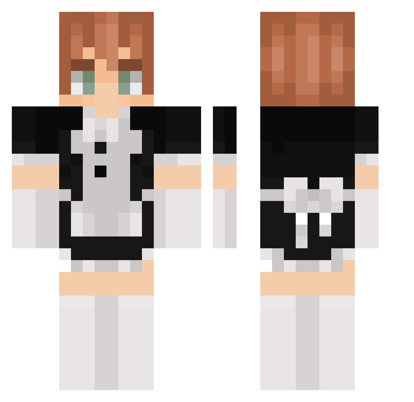 neevcx Minecraft skin, front and back view