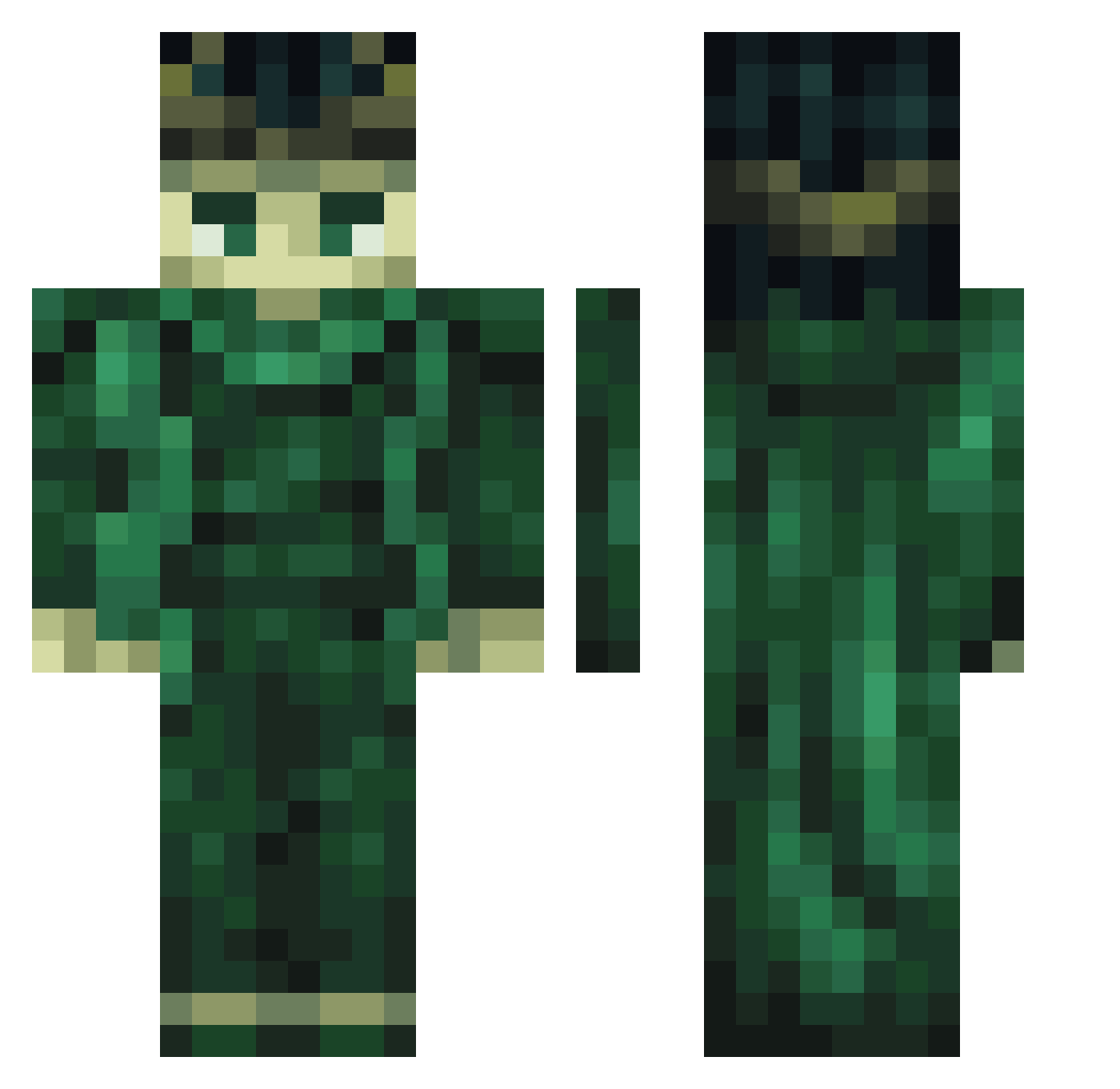 Cookie_salad1 Minecraft skin, front and back view