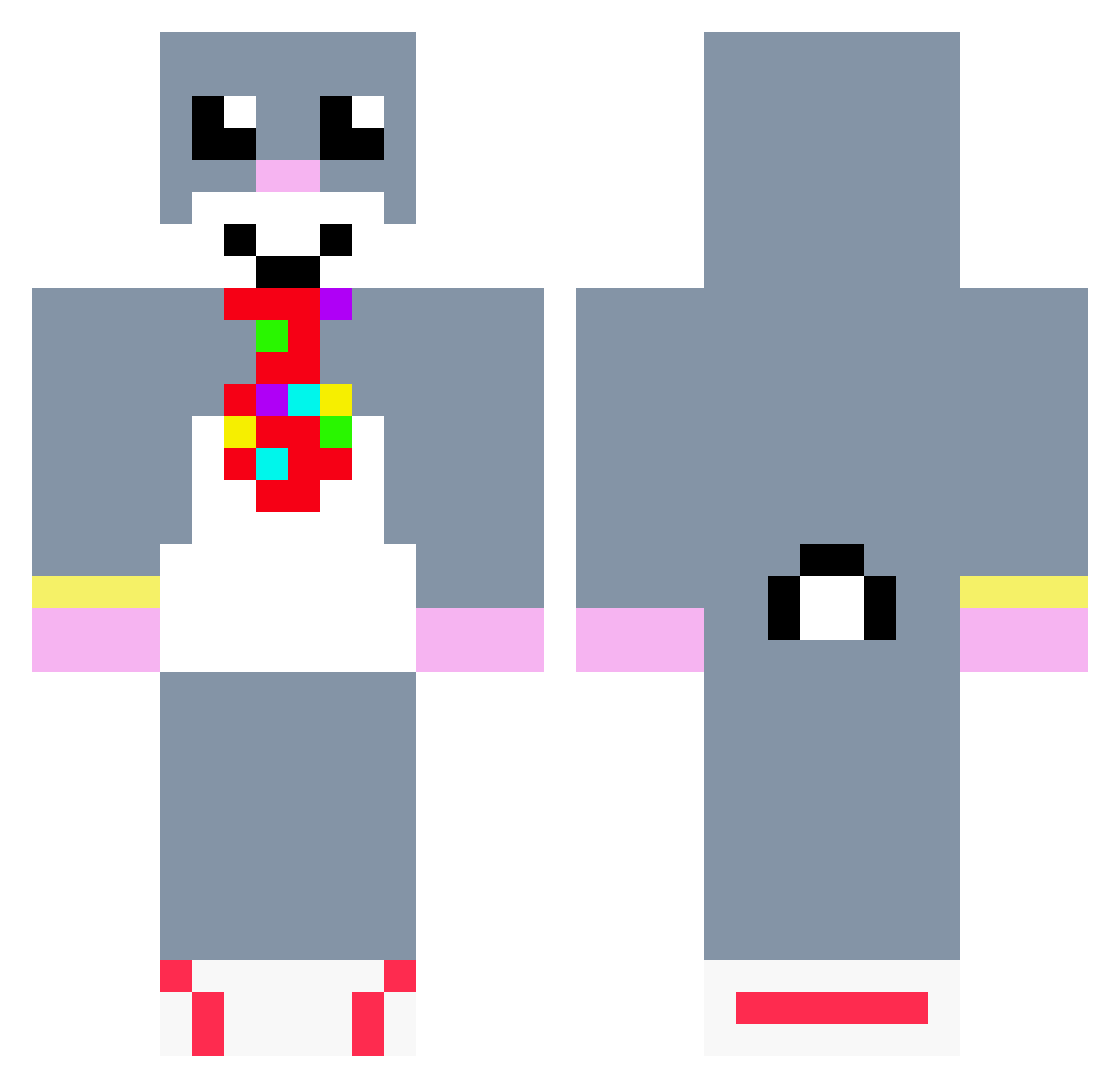 Bober345018 Minecraft skin, front and back view