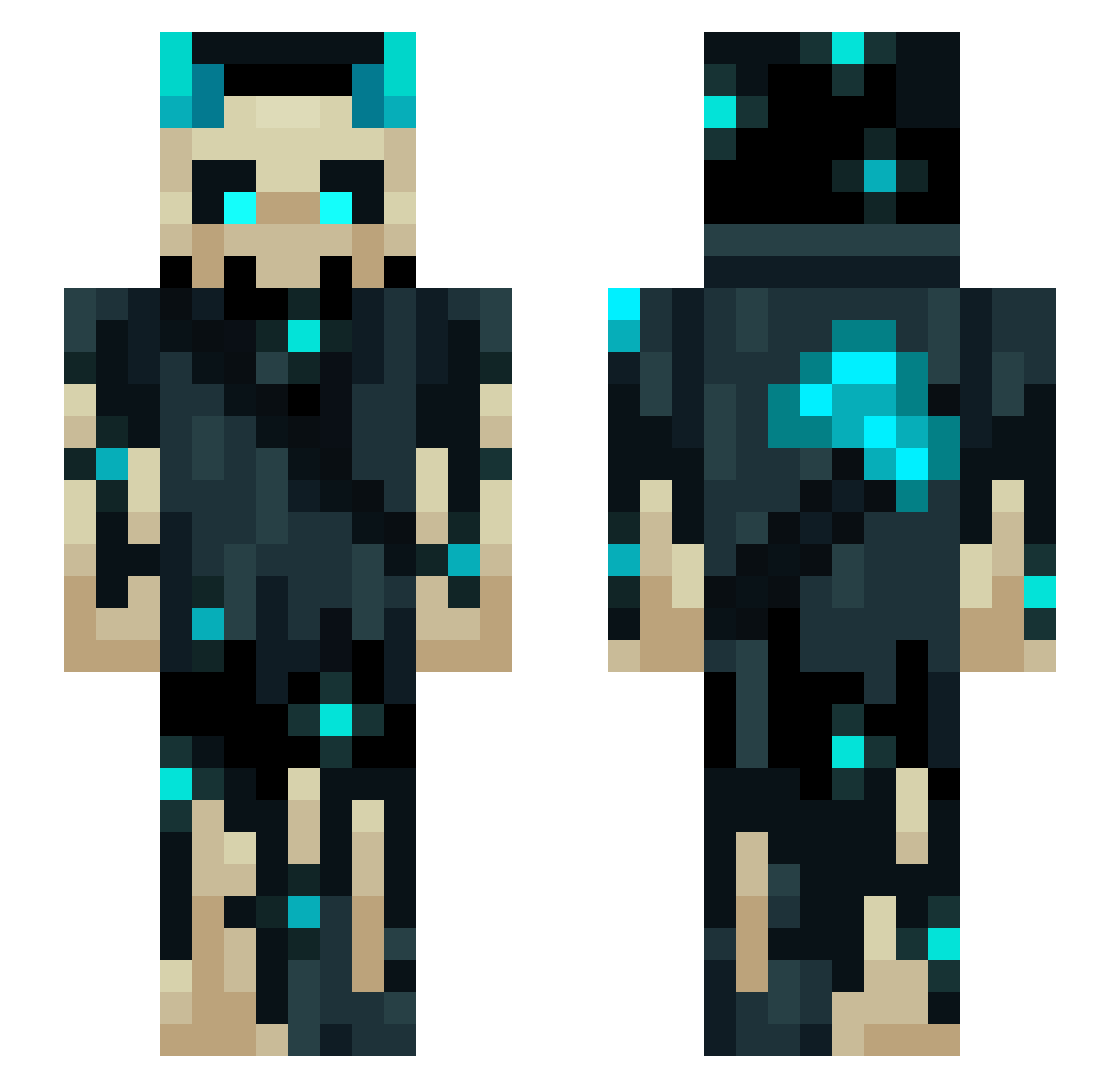 ALIES187 Minecraft skin, front and back view