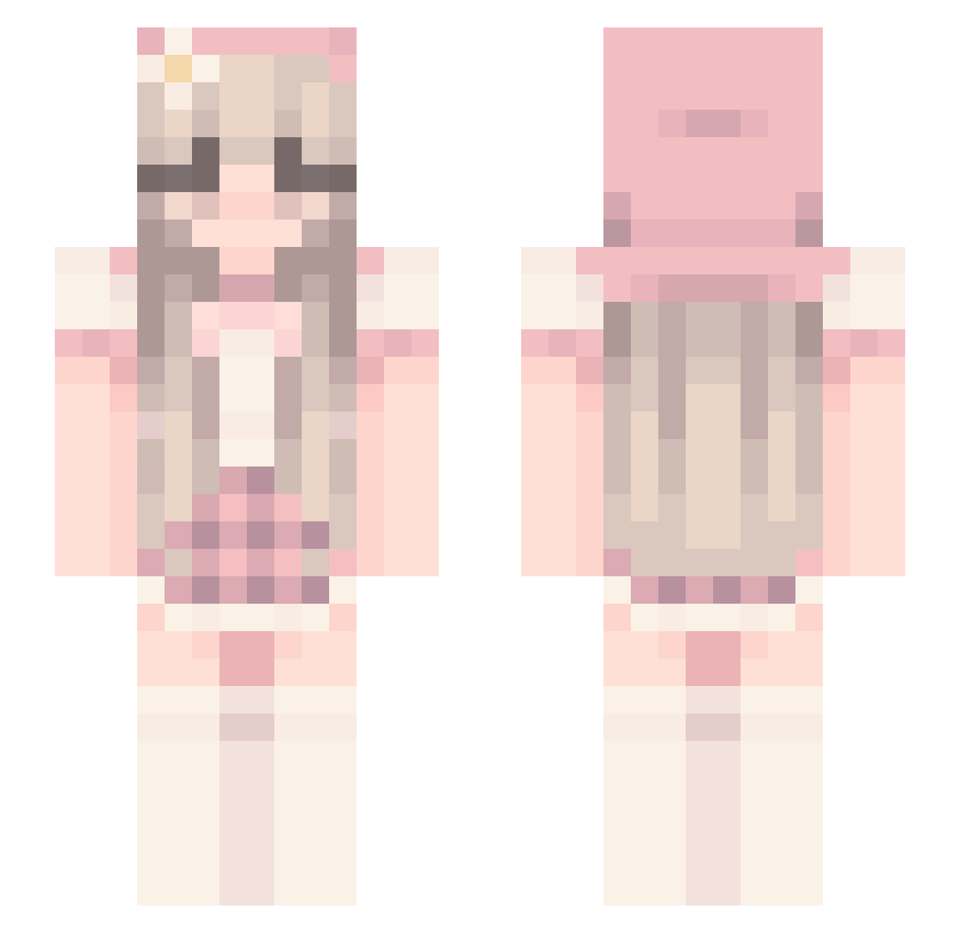 tina_xox Minecraft skin, front and back view