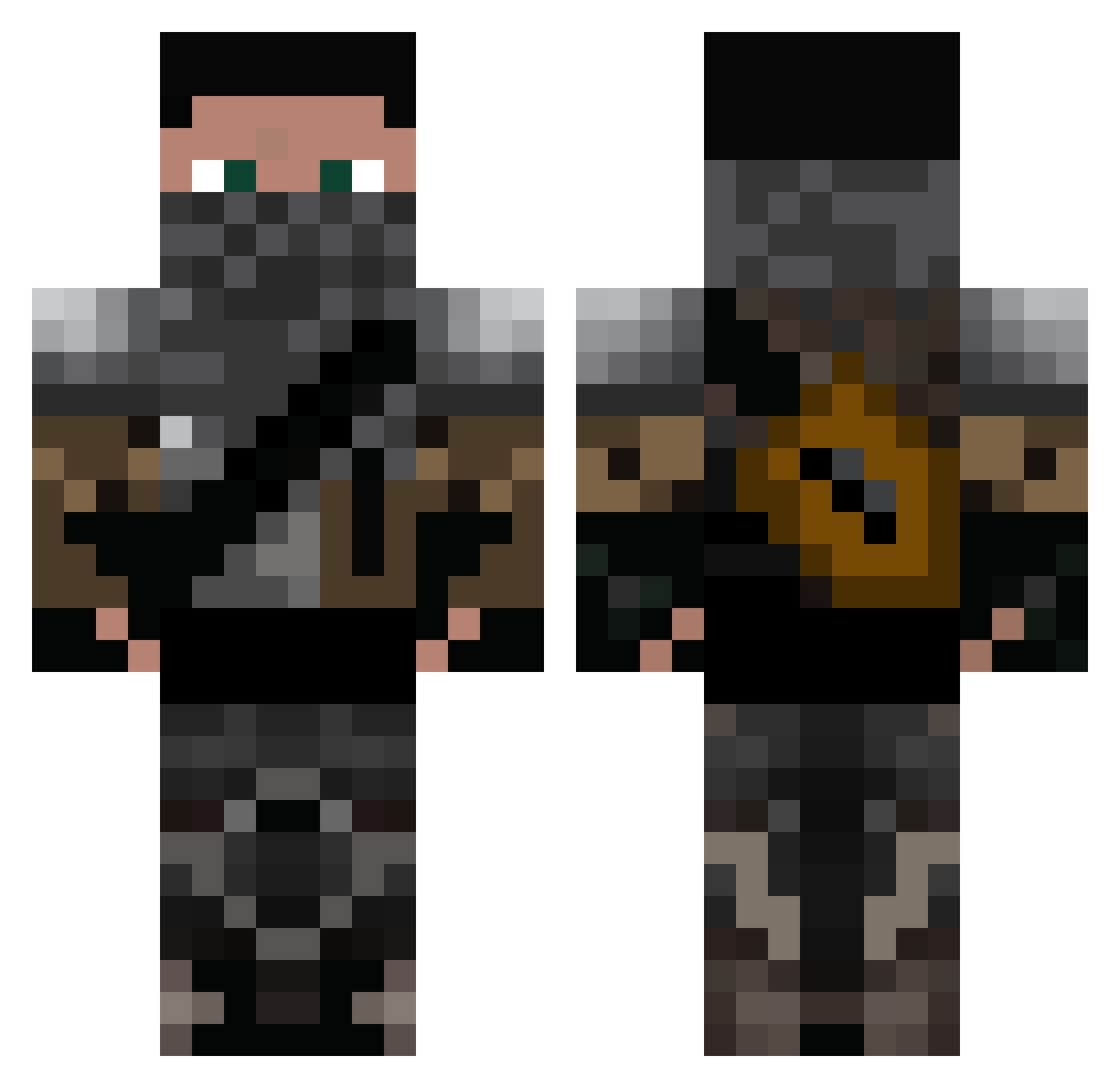 JKo_0 Minecraft skin, front and back view