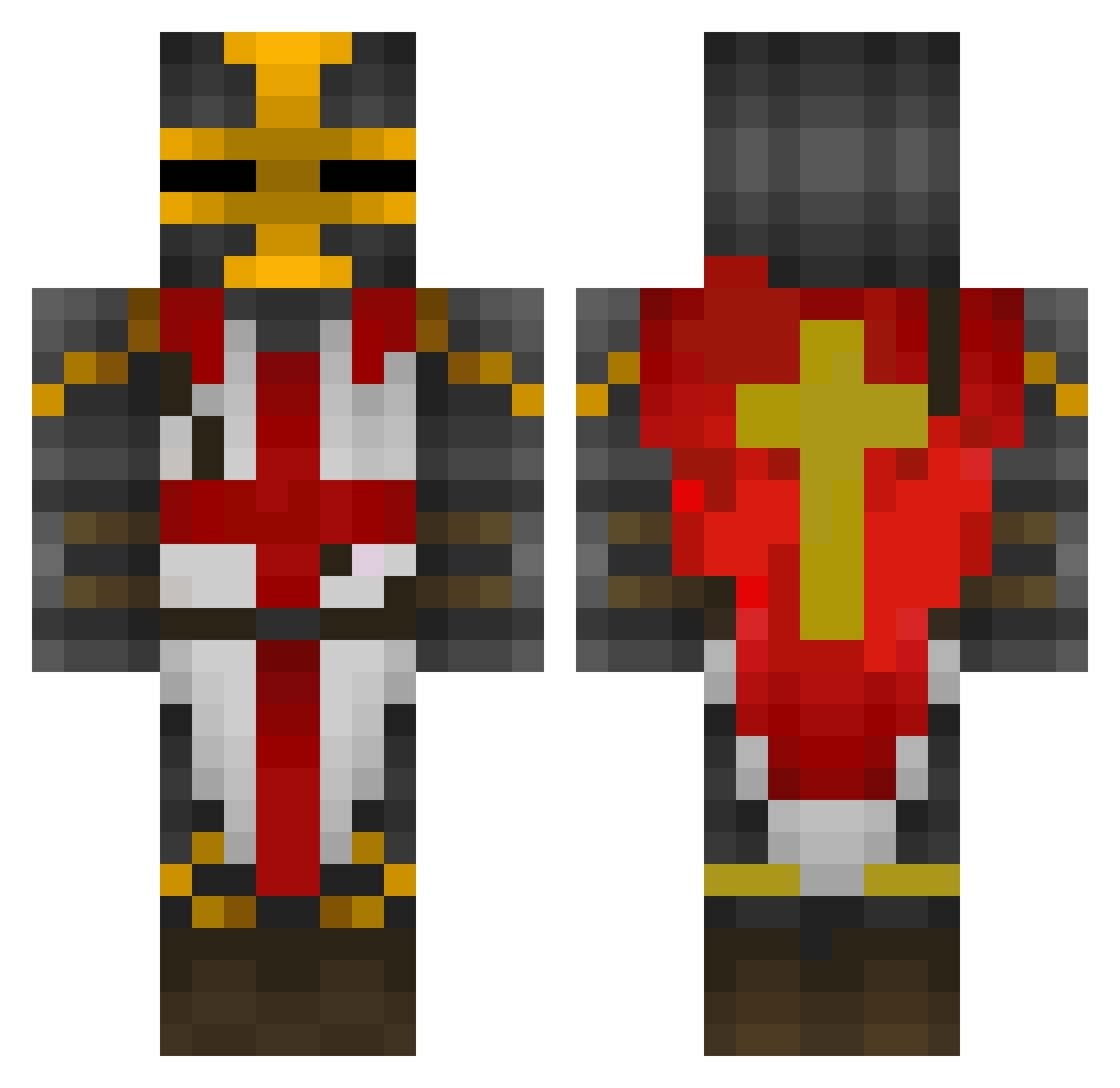 Puggzyscp Minecraft skin, front and back view