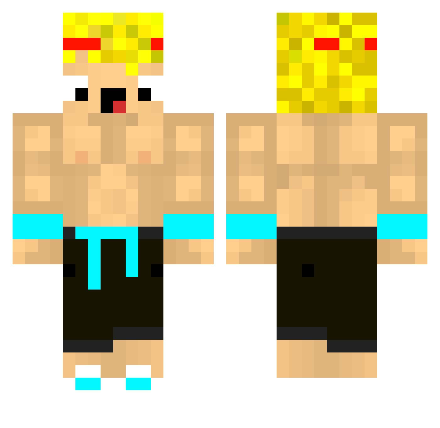 Teorus24 Minecraft skin, front and back view