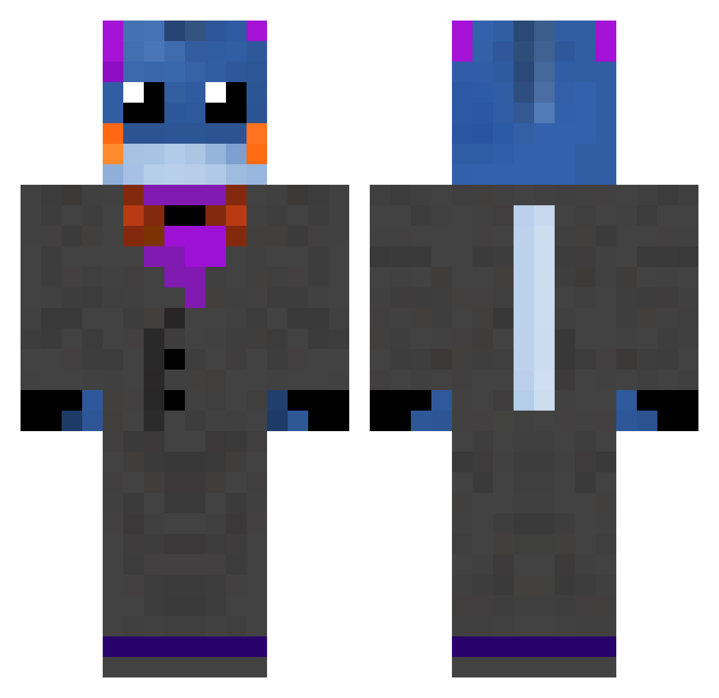 SpoonMan765 Minecraft skin, front and back view
