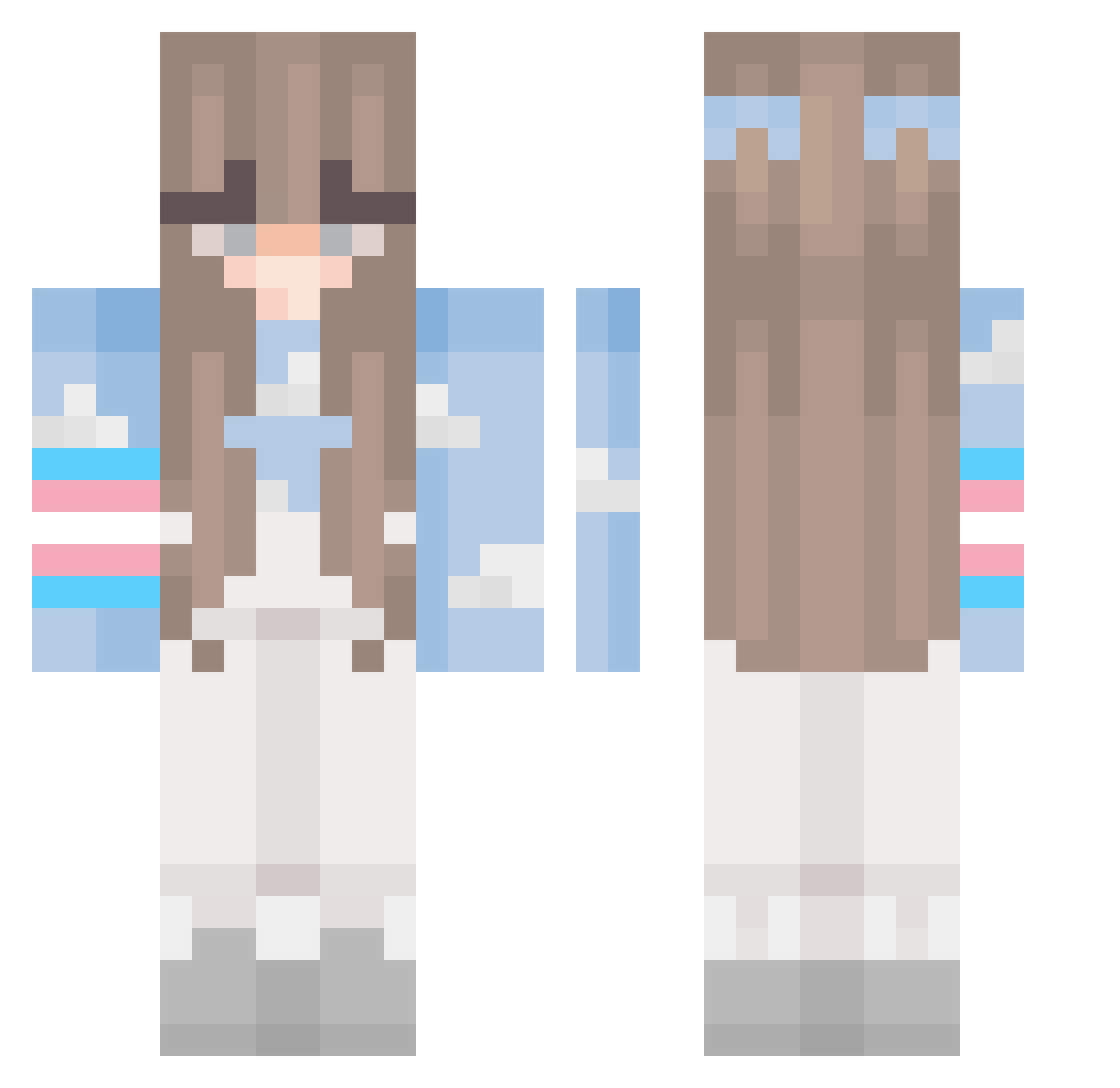 SmartTortellini Minecraft skin, front and back view