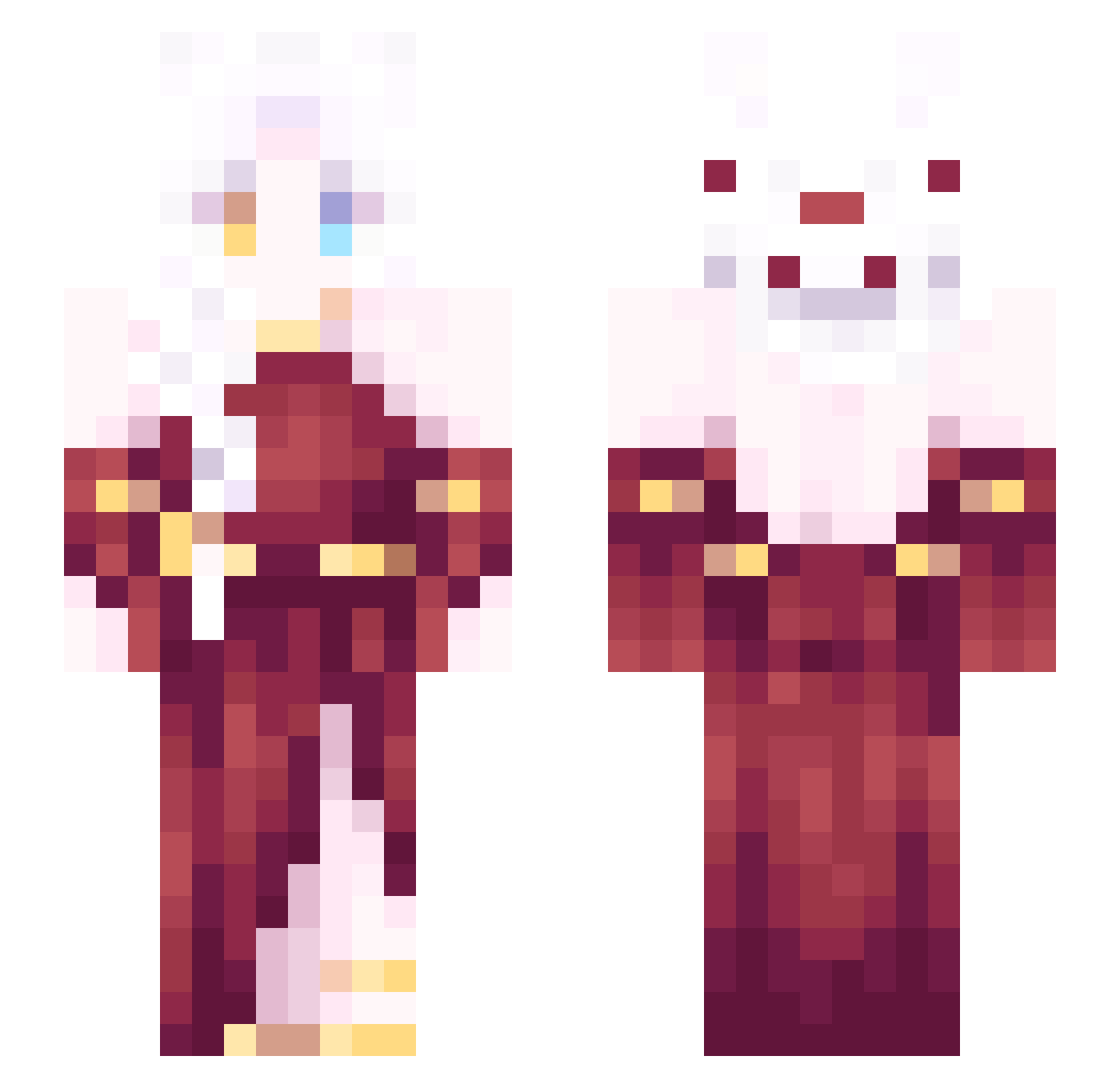 Monsley Minecraft skin, front and back view