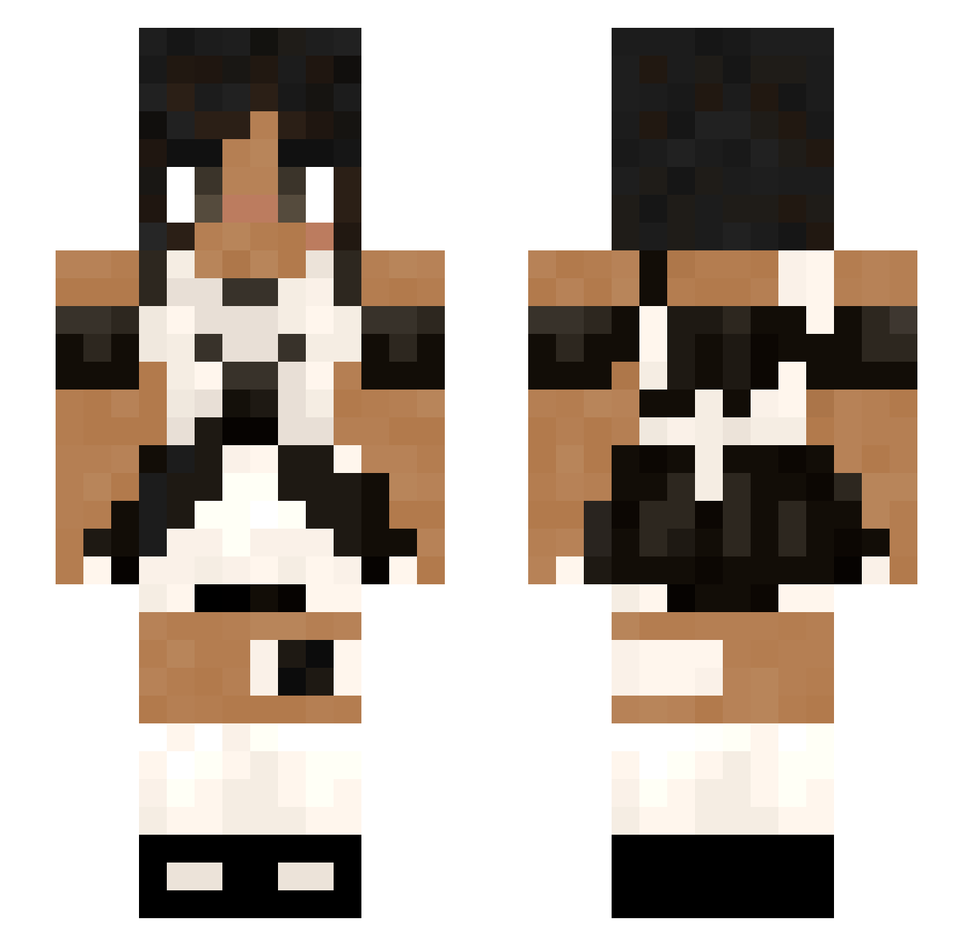 kindakee Minecraft skin, front and back view