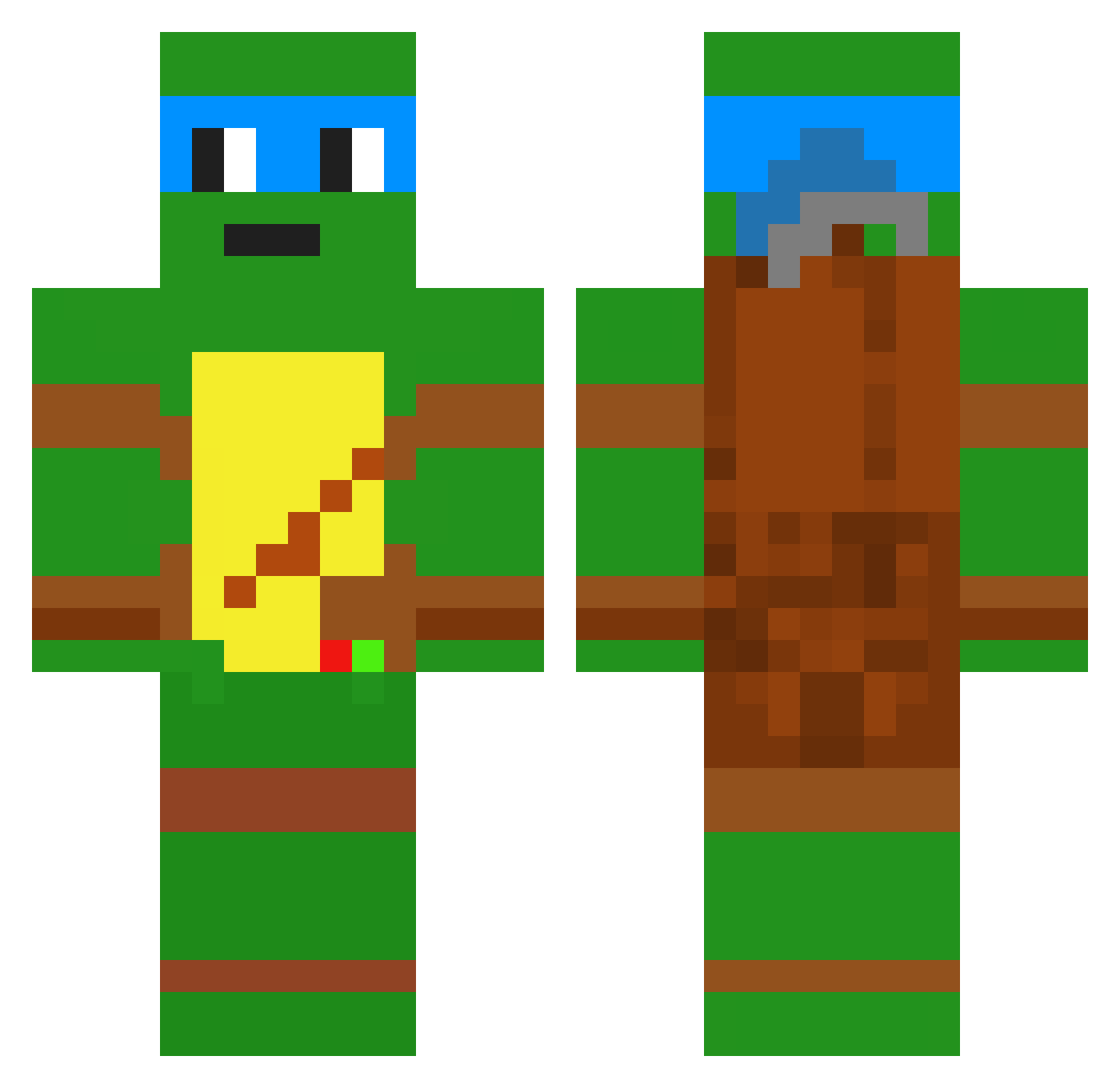 AmazingHits Minecraft skin, front and back view